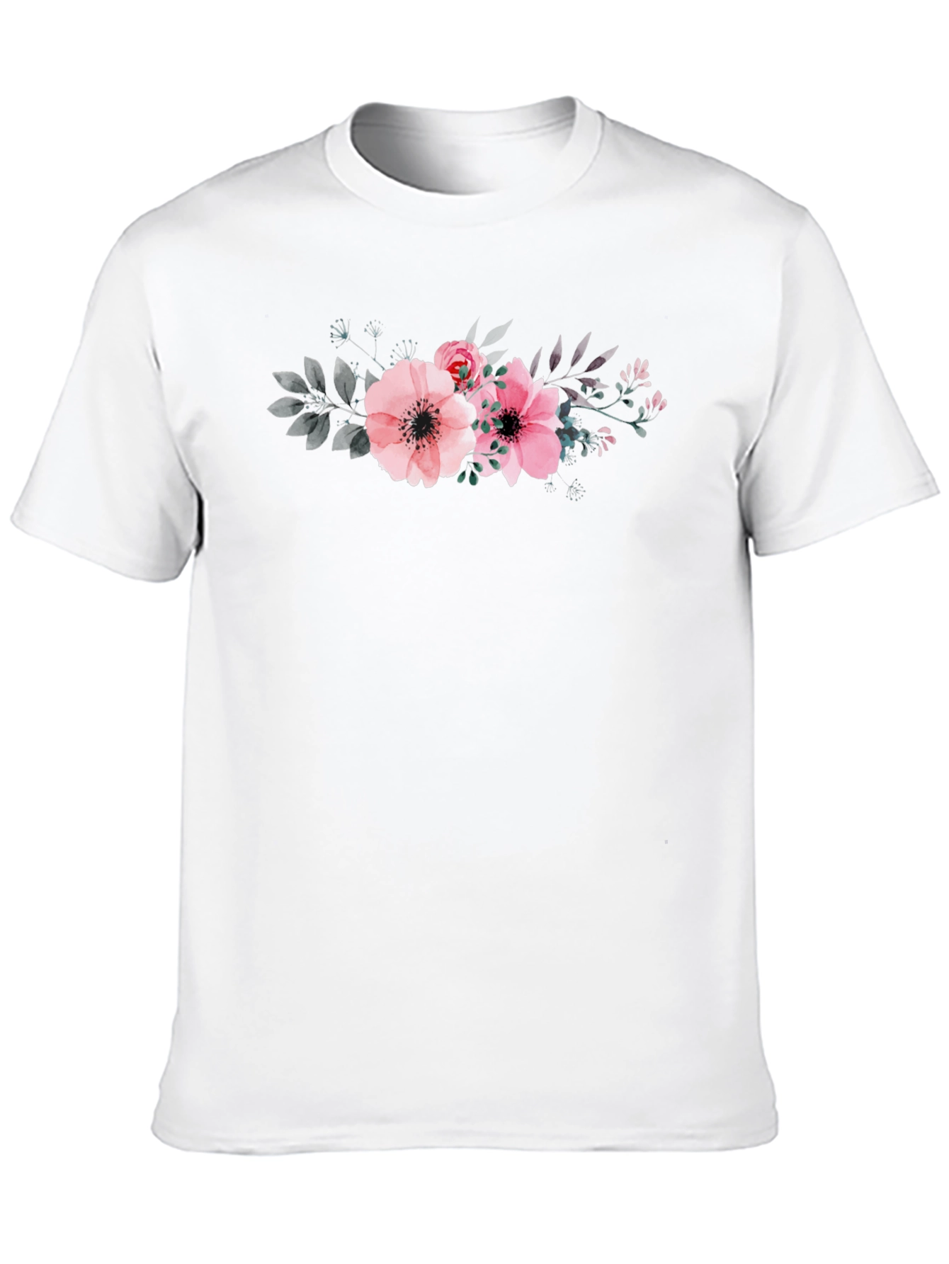 Floral Print Black T-Shirt