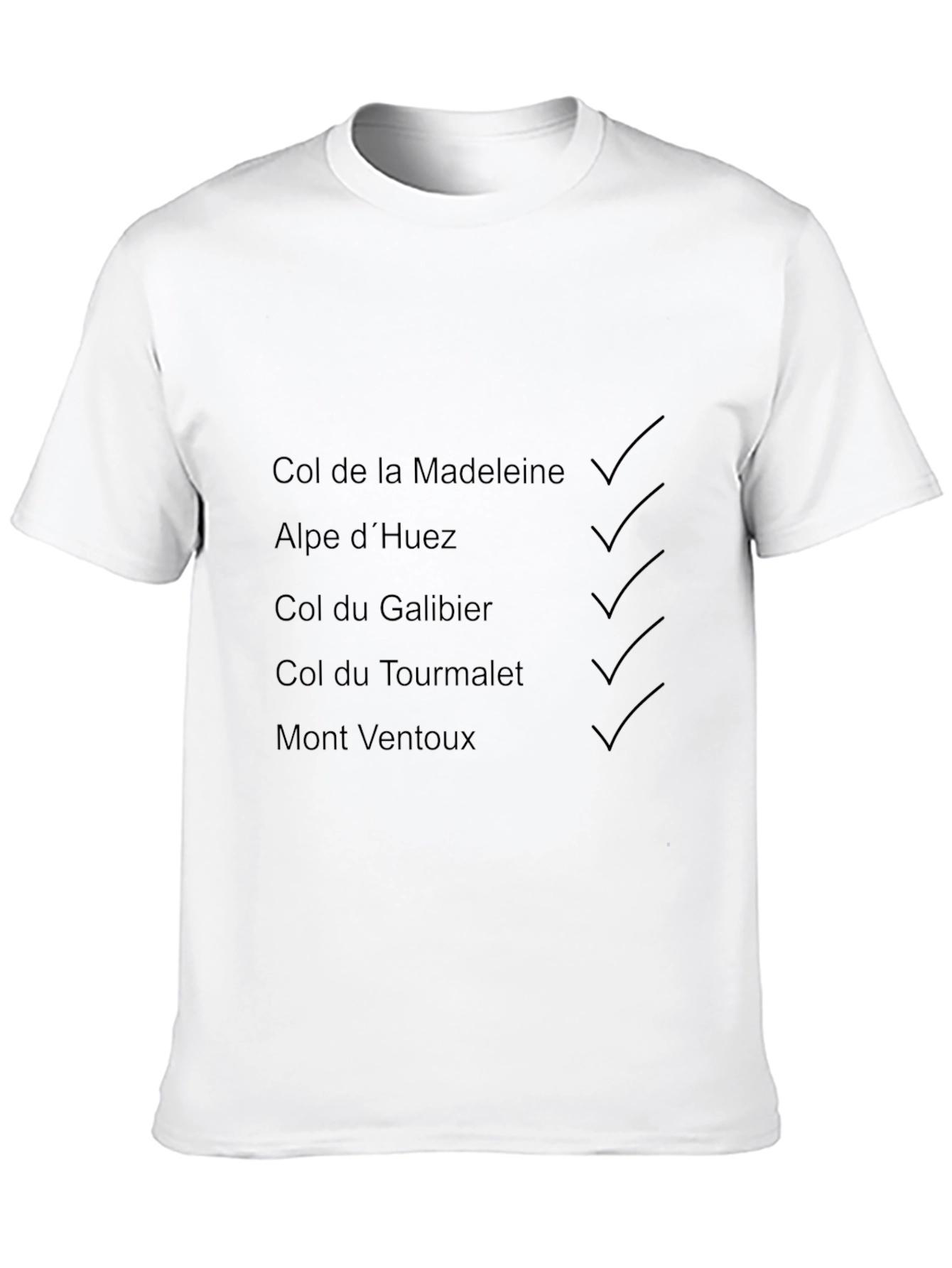 Cyclist Climb List Black T-Shirt