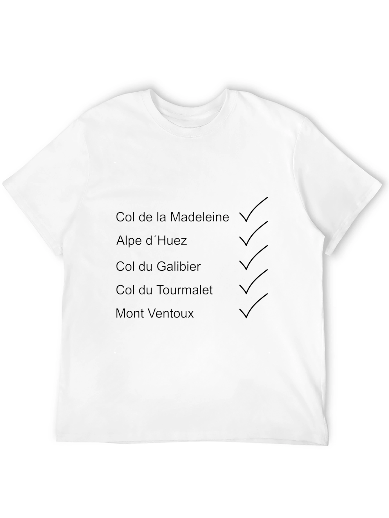 Cyclist Climb List Black T-Shirt