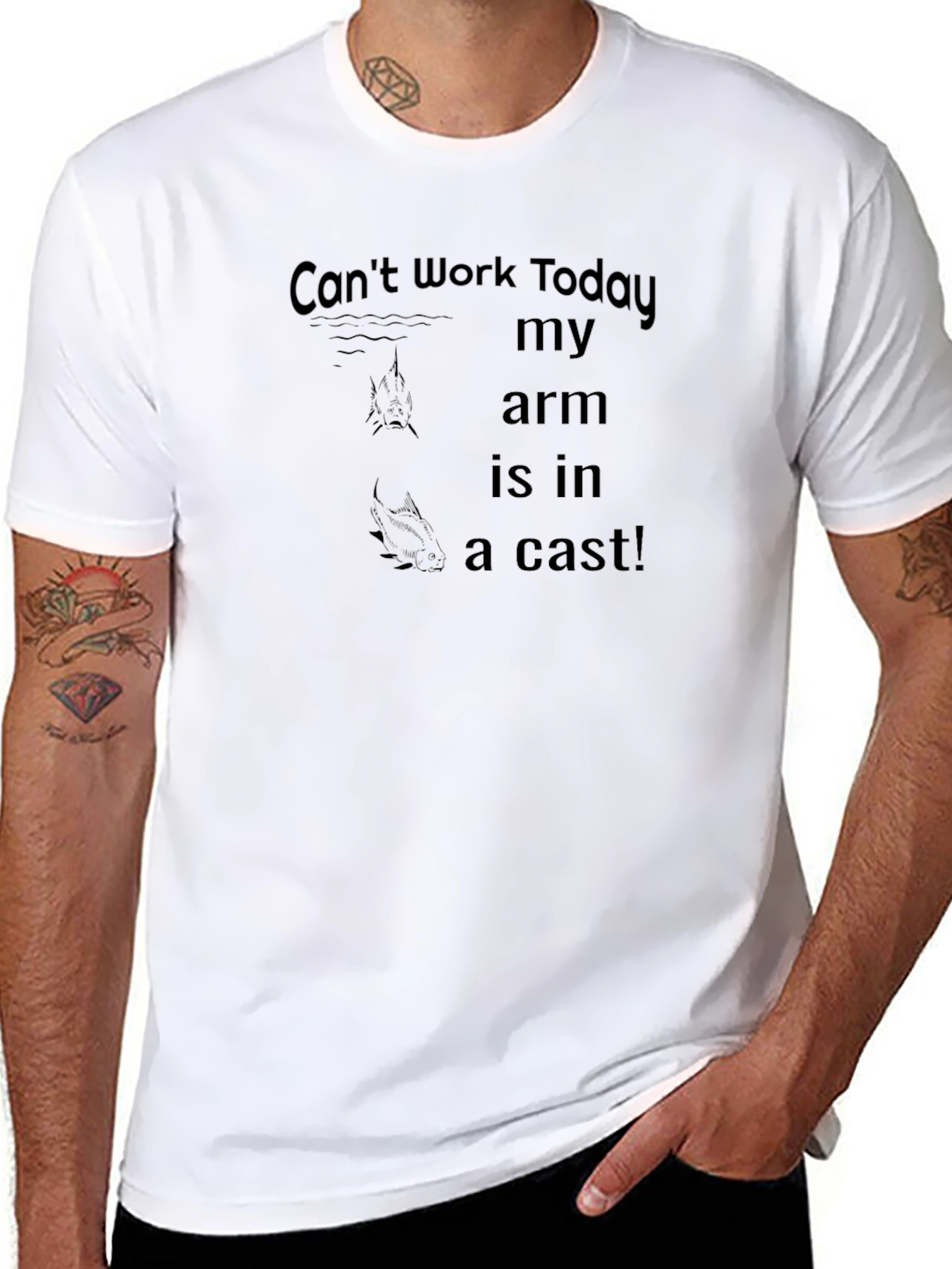 Funny Arm Cast Humor Graphic T-Shirt