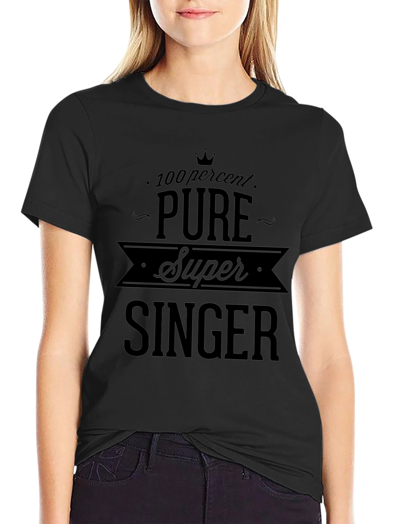 Pure Super Singer Black Graphic Tee