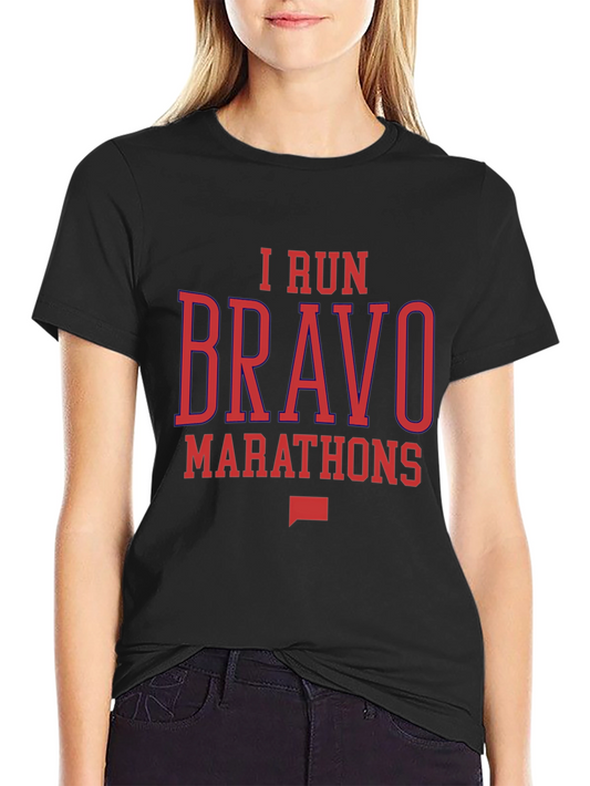 I Run Bravo Marathons Black Graphic Tee