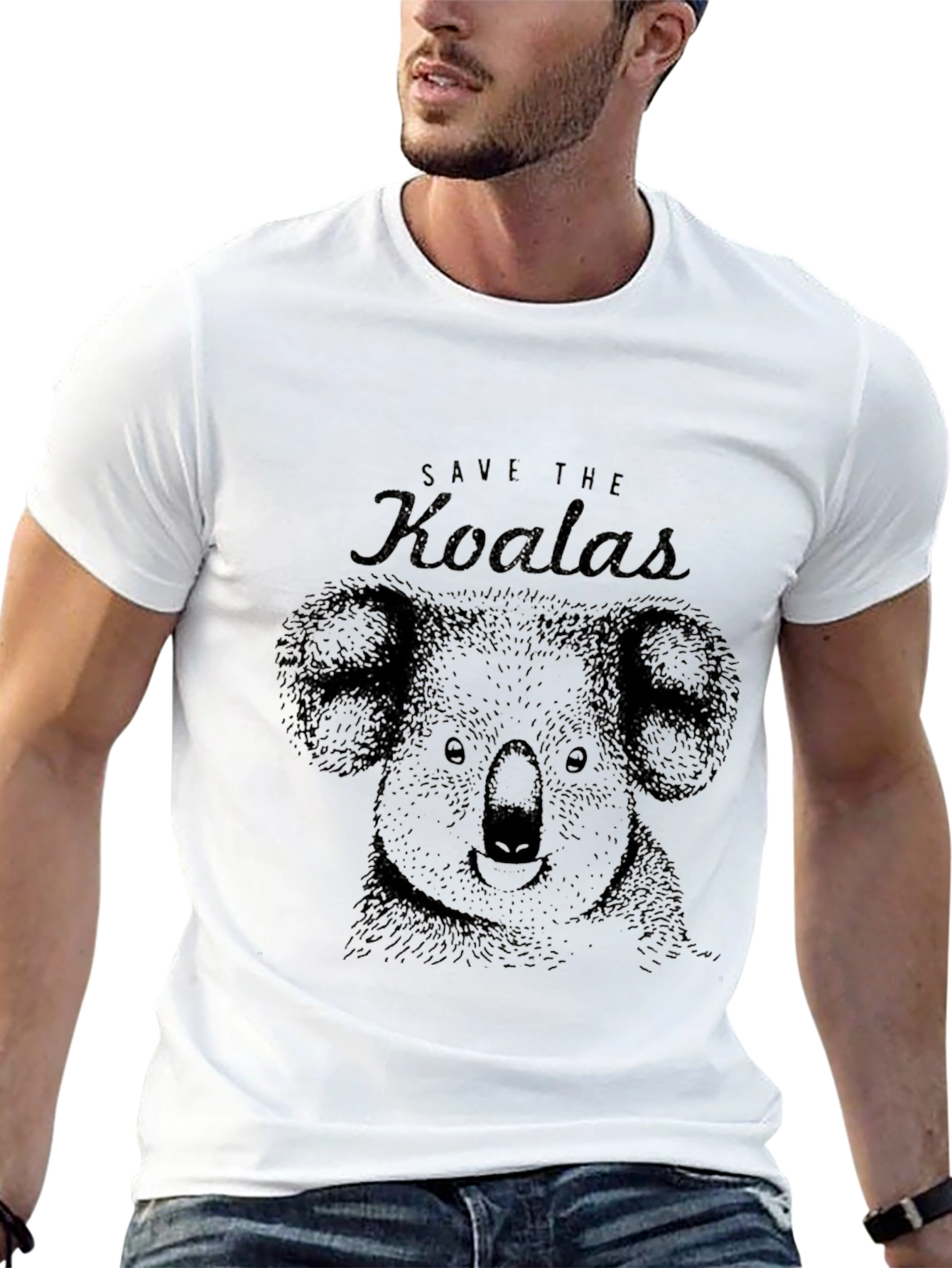 Save the Koalas Graphic Black Tee