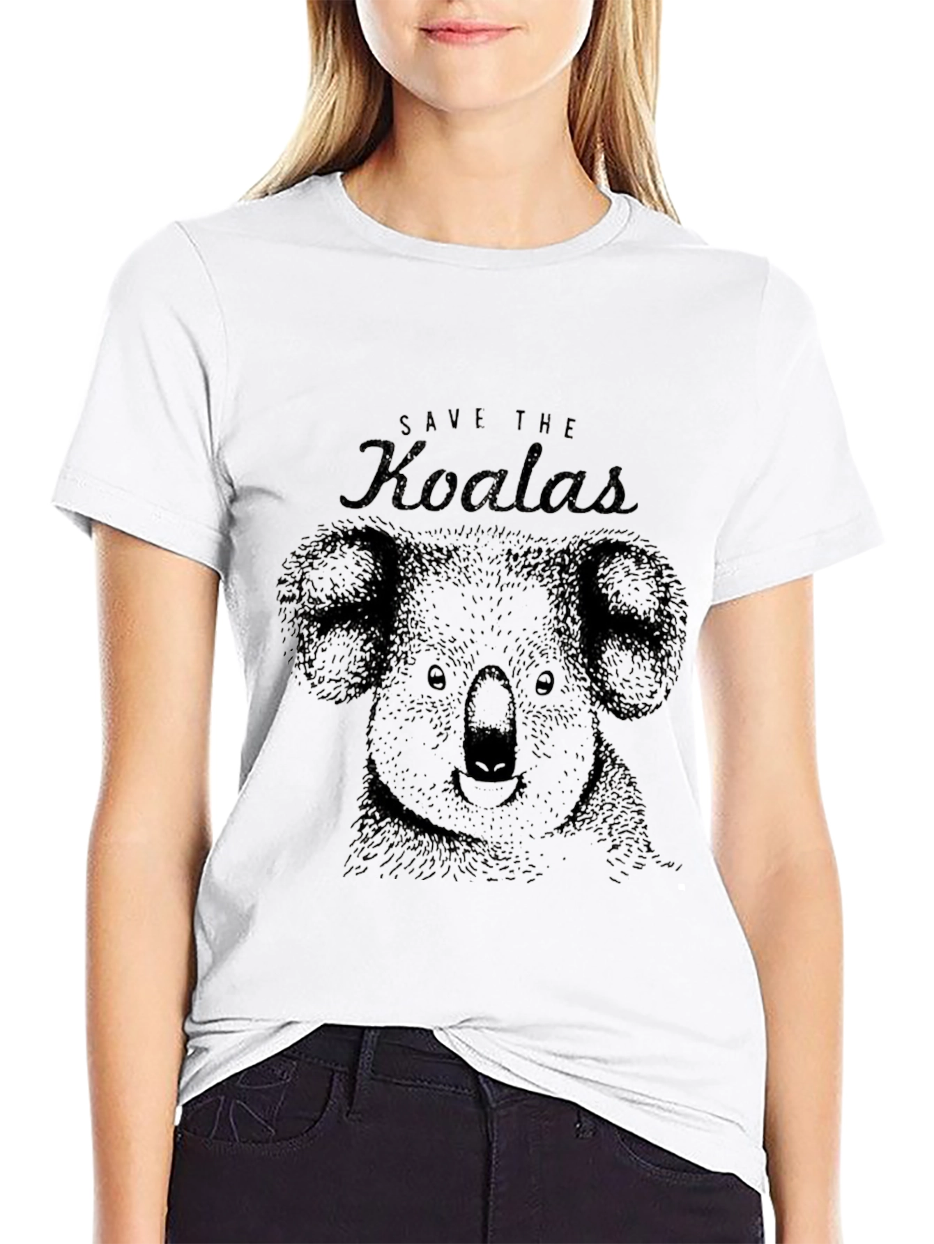 Save the Koalas Graphic Black Tee