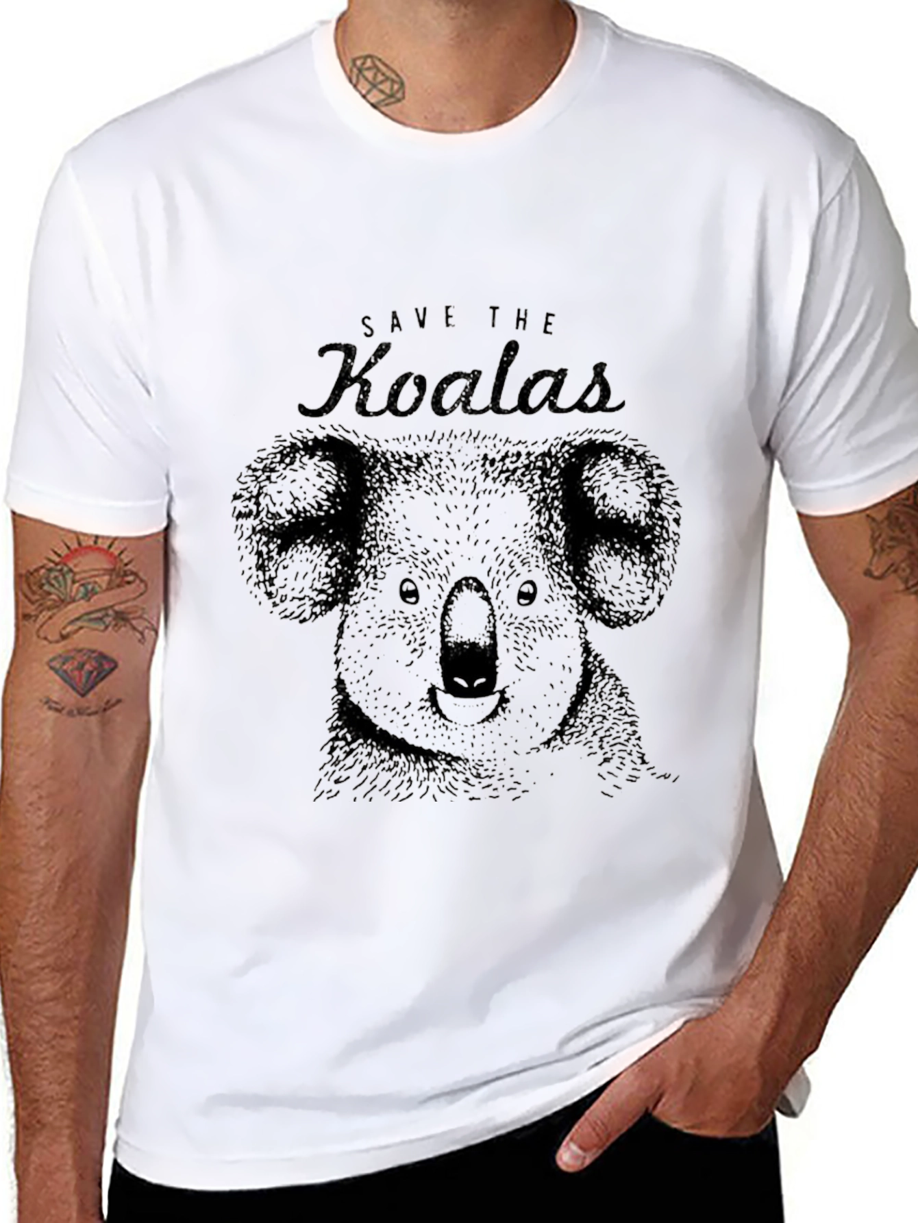 Save the Koalas Graphic Black Tee