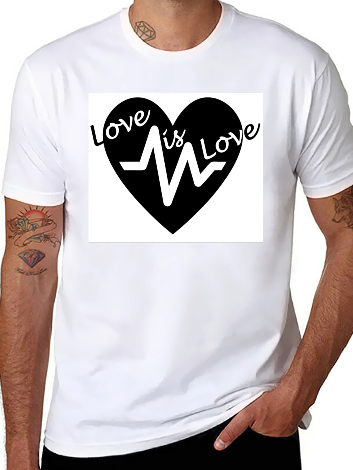 Love is Love T-Shirt - Heartbeat Graphic Tee