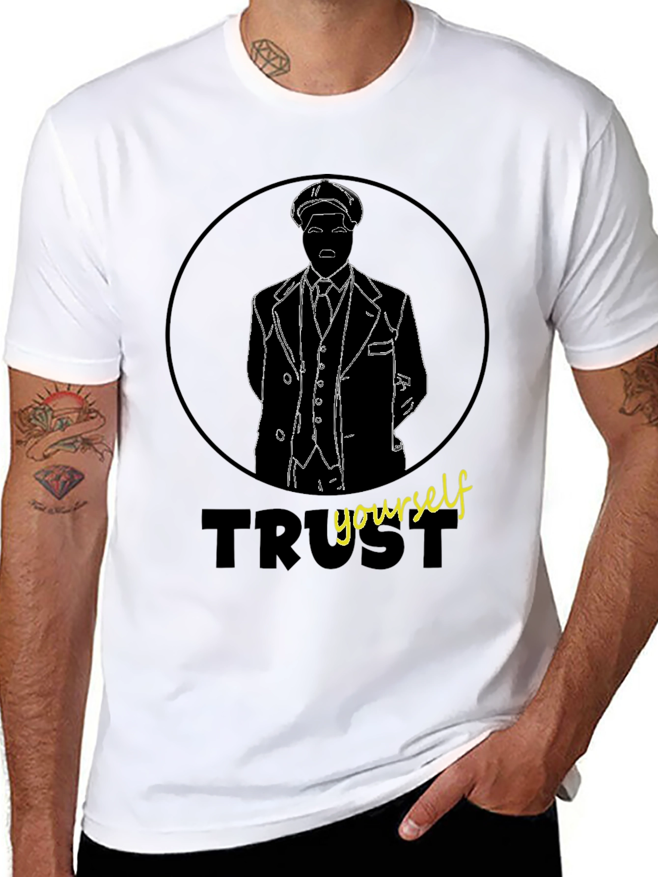 Trust Yourself Graphic Tee - Stylish Mens Black T-Shirt