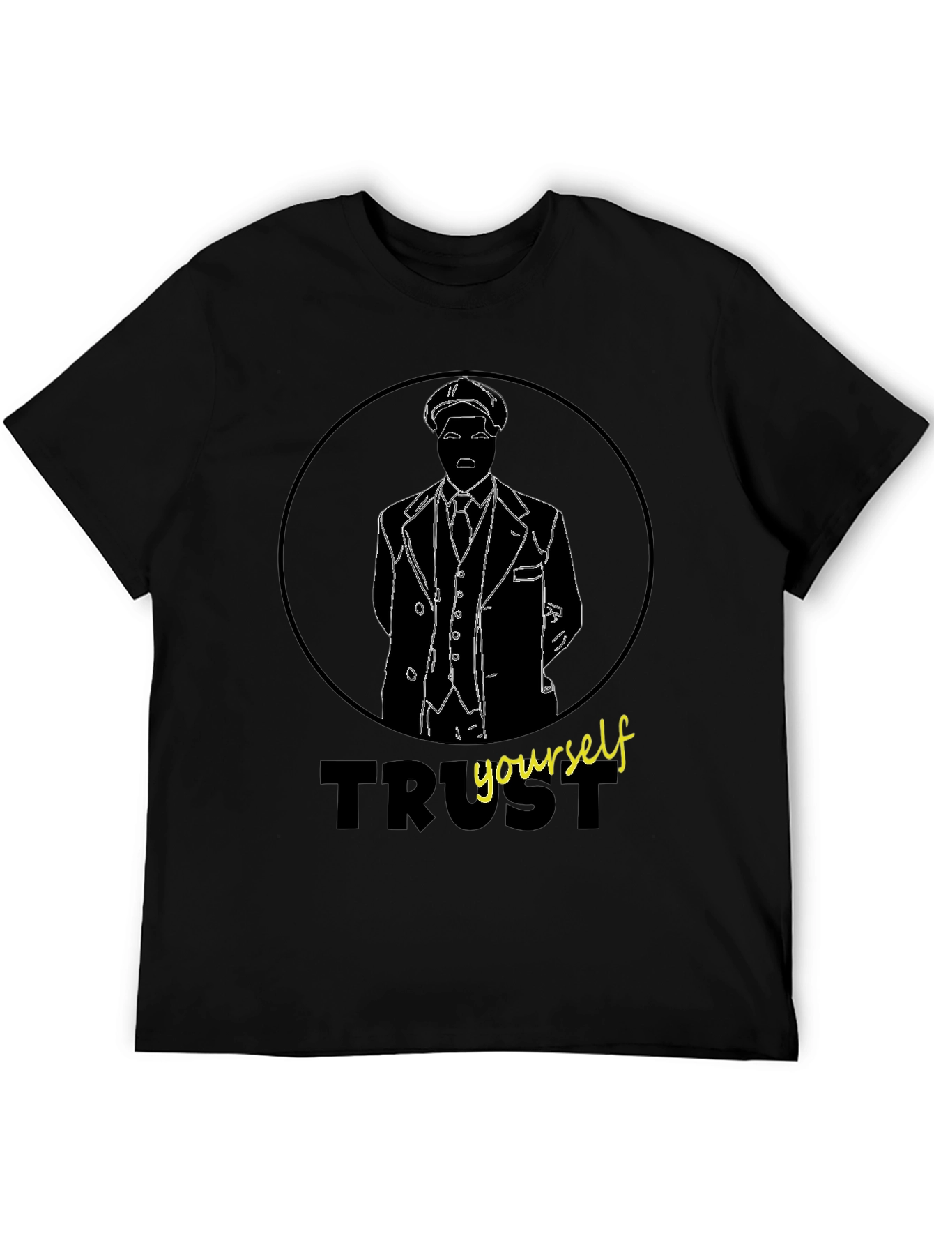 Trust Yourself Graphic Tee - Stylish Mens Black T-Shirt