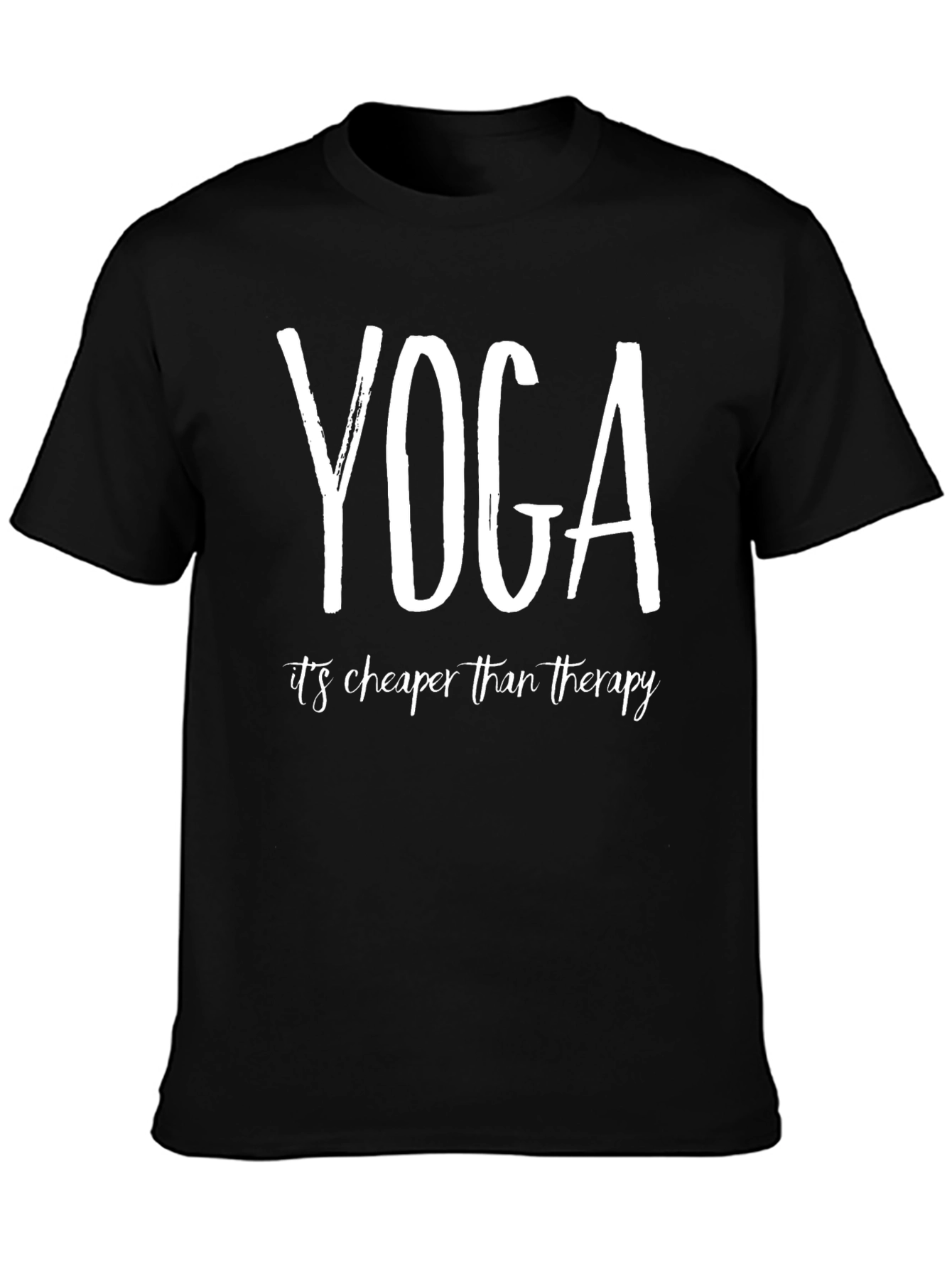 Yoga Cheaper Than Therapy Black T-Shirt