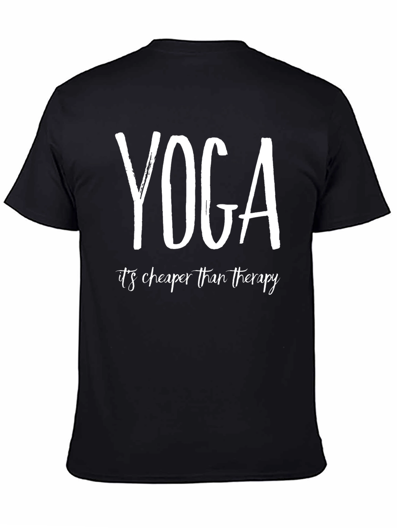 Yoga Cheaper Than Therapy Black T-Shirt
