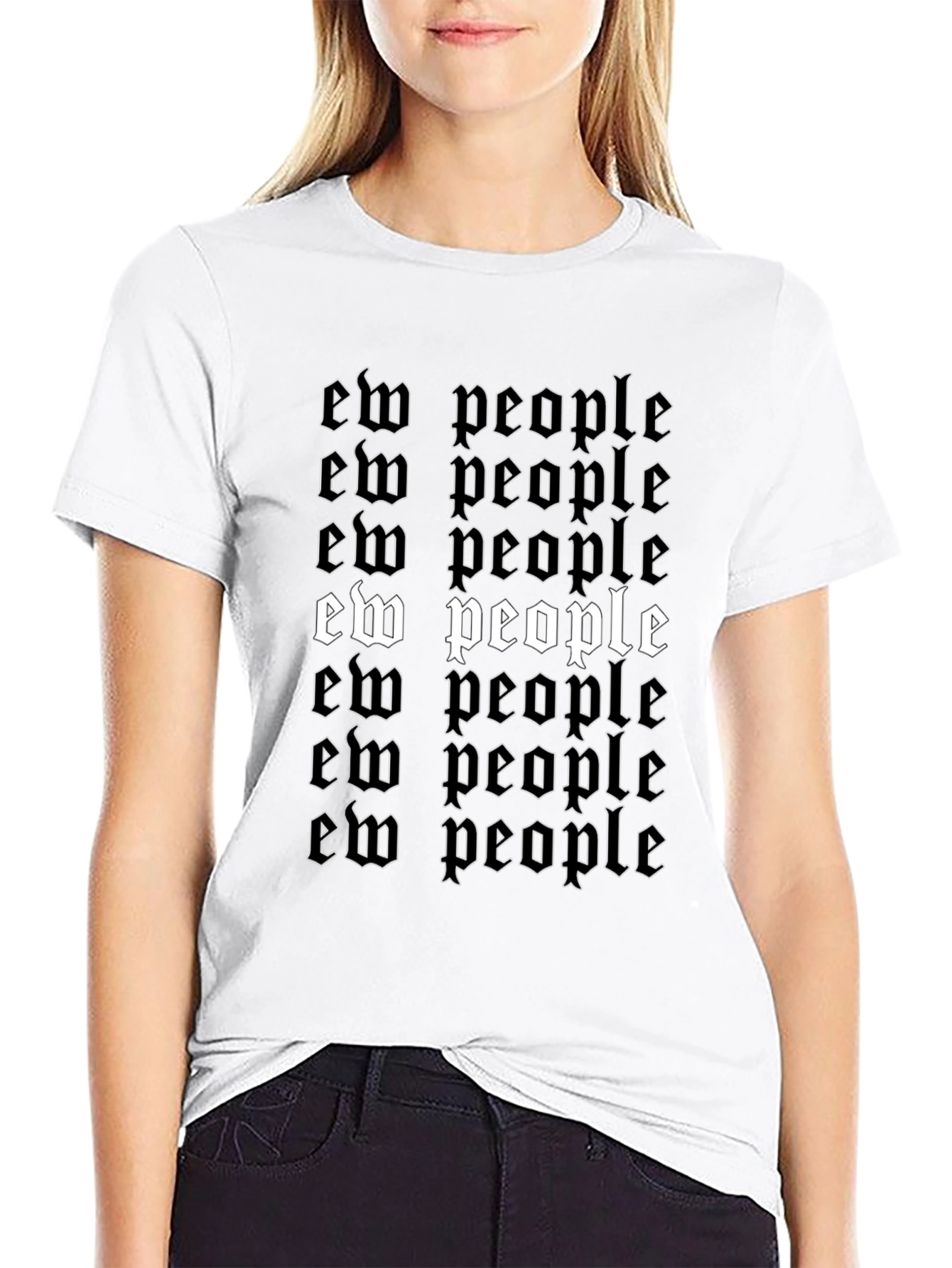 Ew People Graphic Tee - Black Cotton T-Shirt