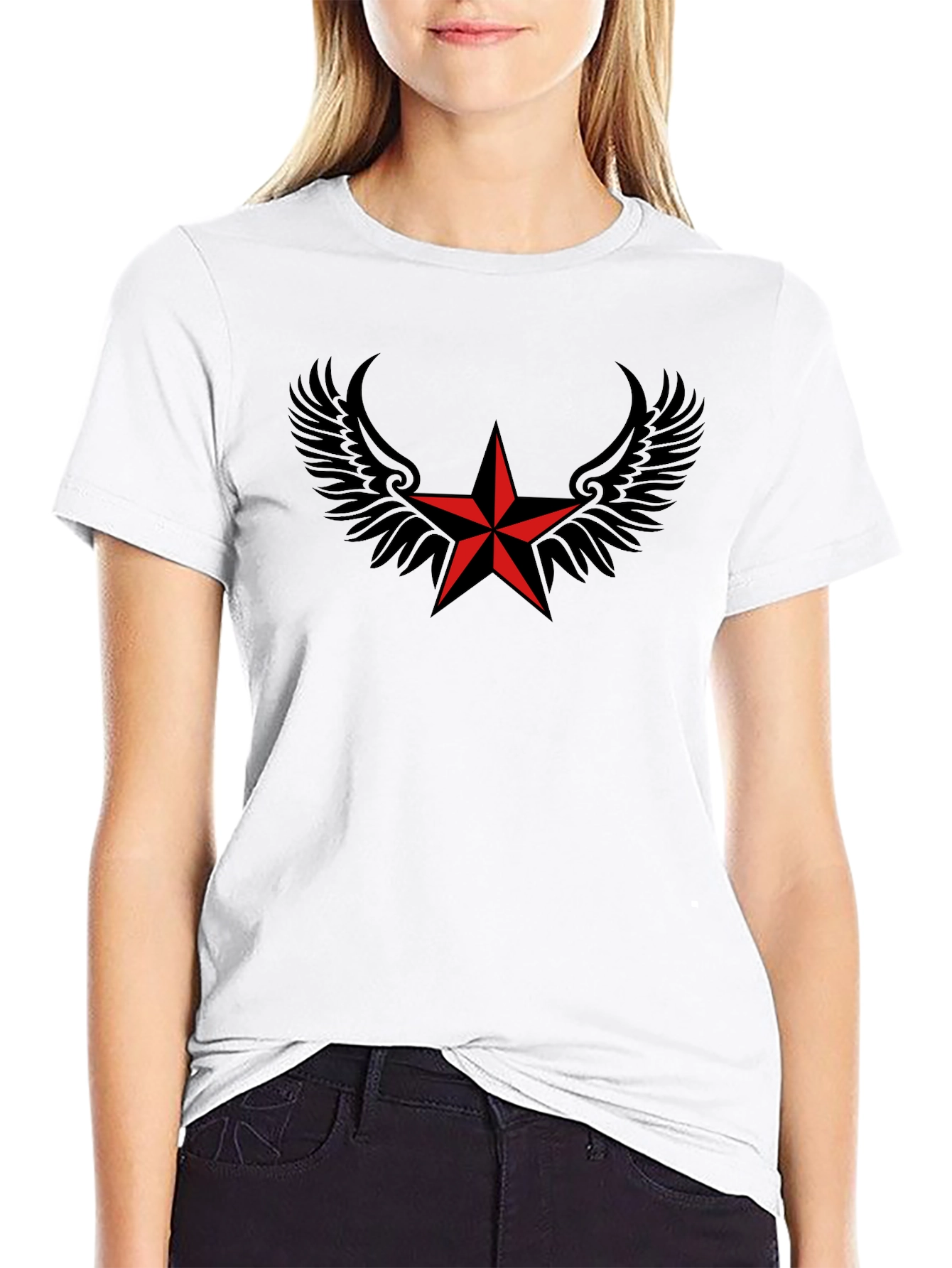 Winged Star Black T-Shirt