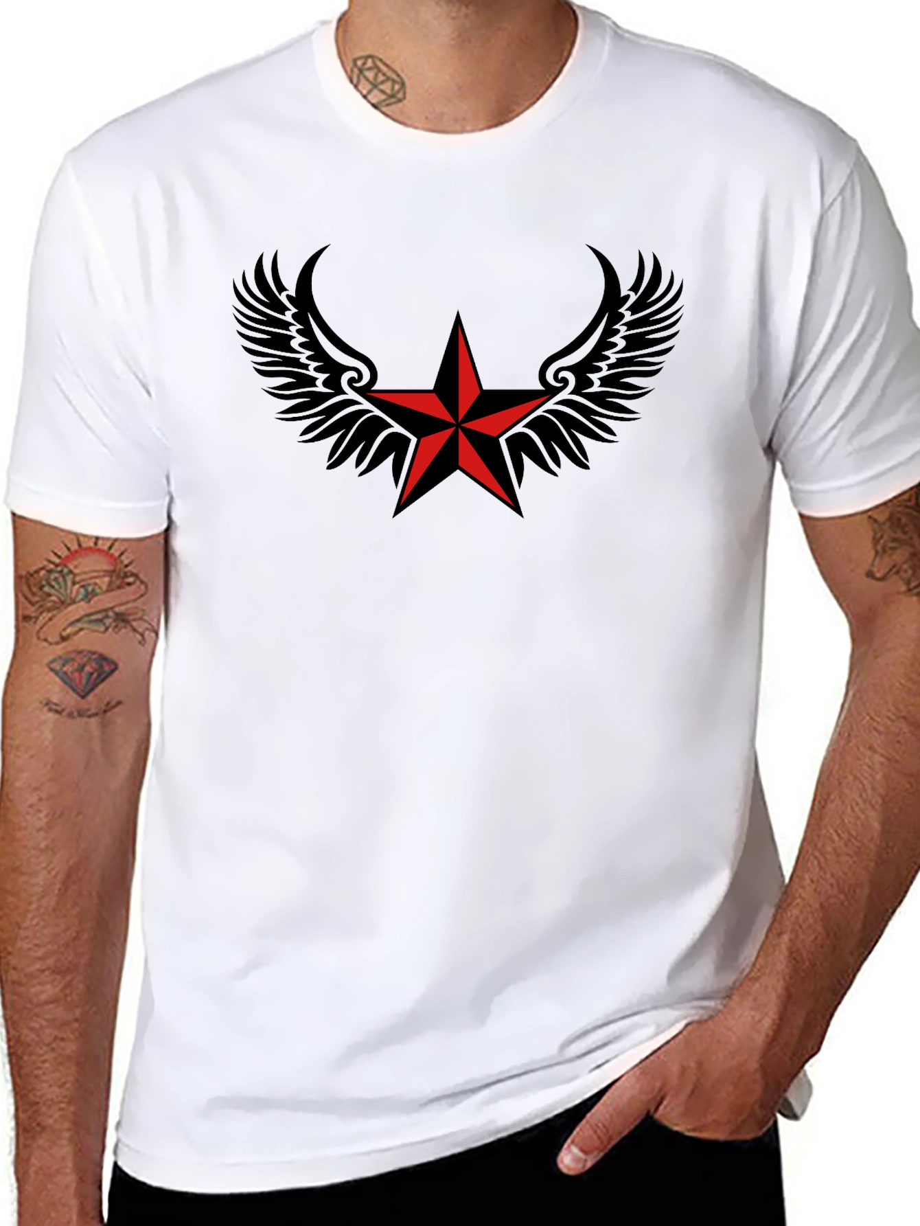 Winged Star Black T-Shirt