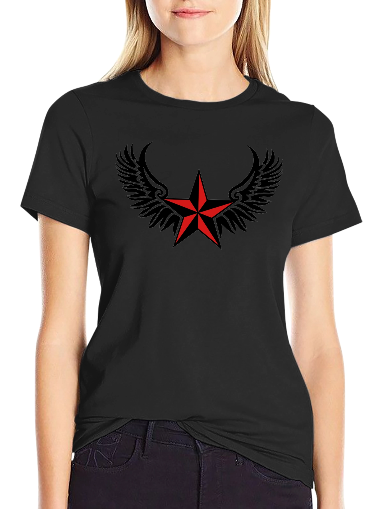 Winged Star Black T-Shirt
