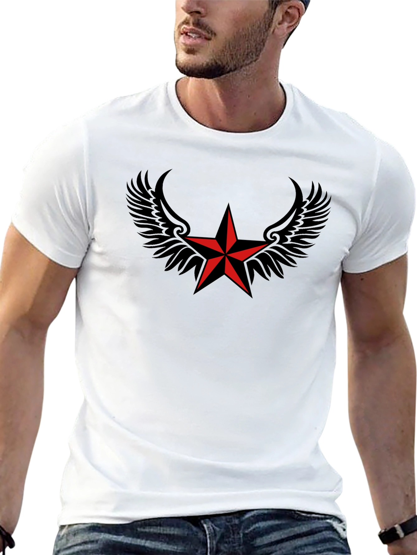 Winged Star Black T-Shirt