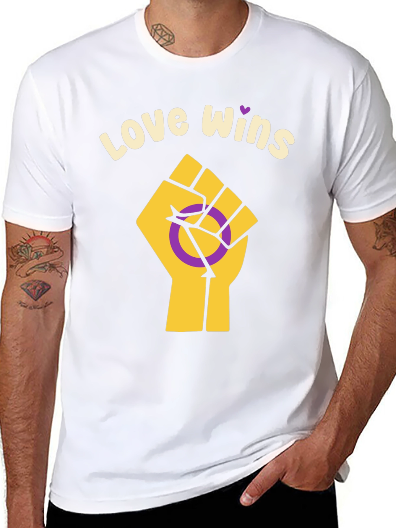 Love Wins Intersex Pride Fist T-Shirt