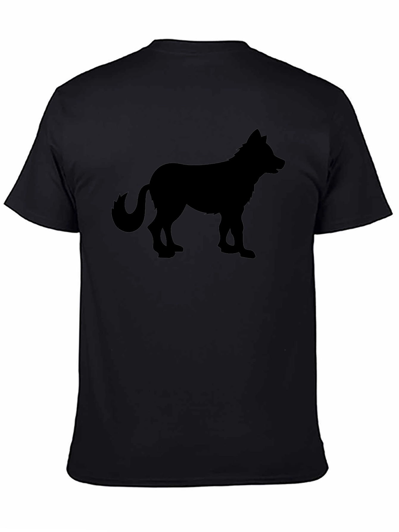 Black Wolf Silhouette Graphic T-Shirt