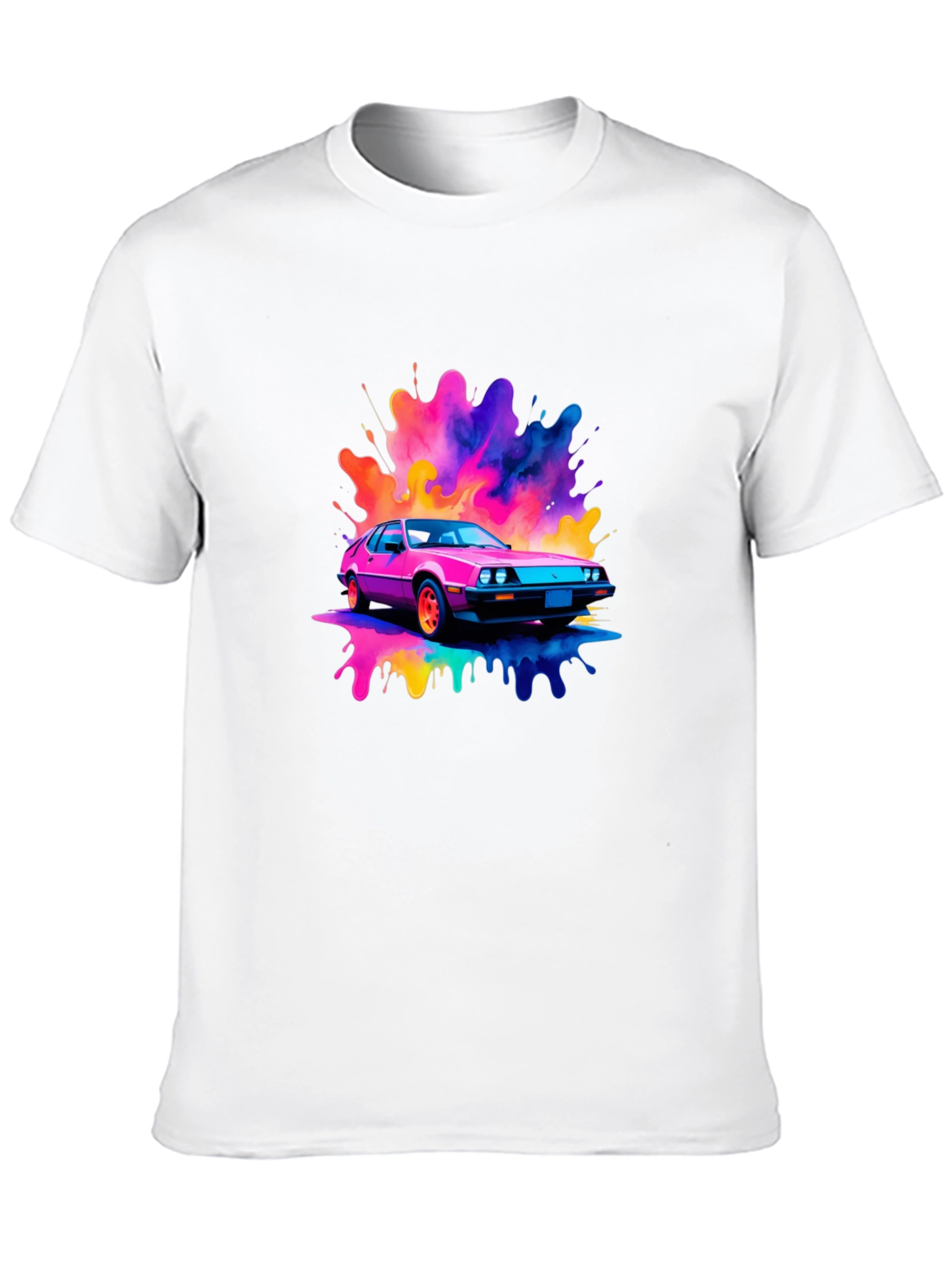 Vaporwave Car Black T-Shirt