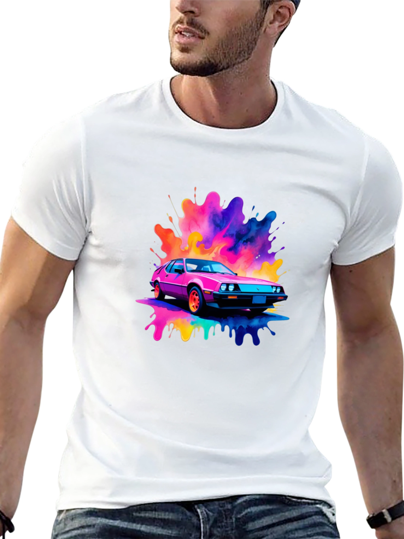 Vaporwave Car Black T-Shirt
