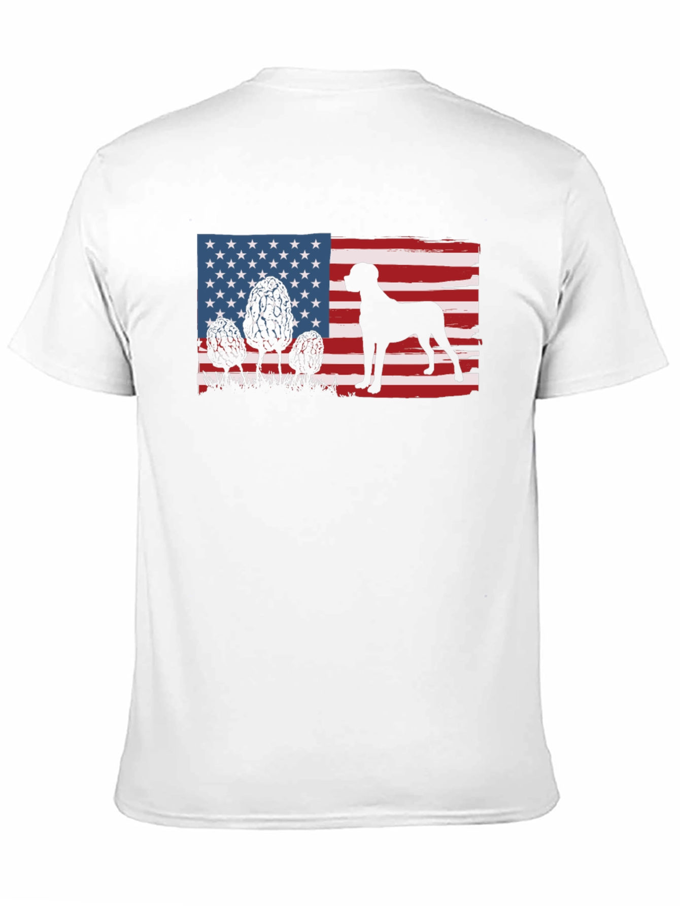 American Dog Flag Graphic Tee - Patriotic Style