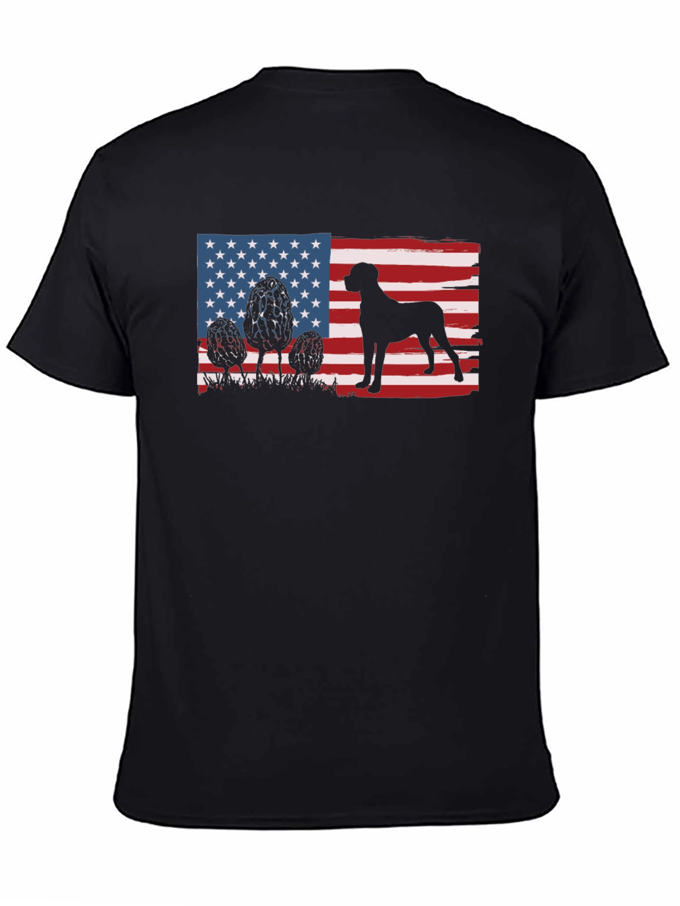 American Dog Flag Graphic Tee - Patriotic Style