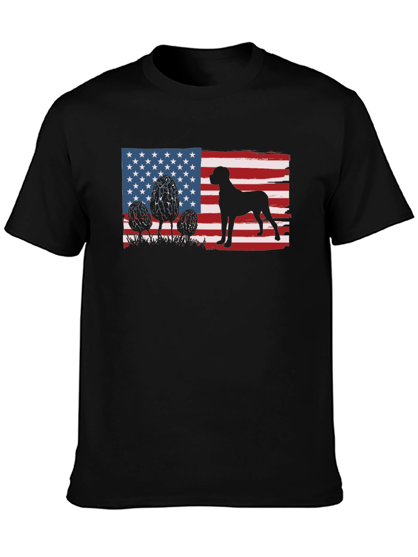 American Dog Flag Graphic Tee - Patriotic Style