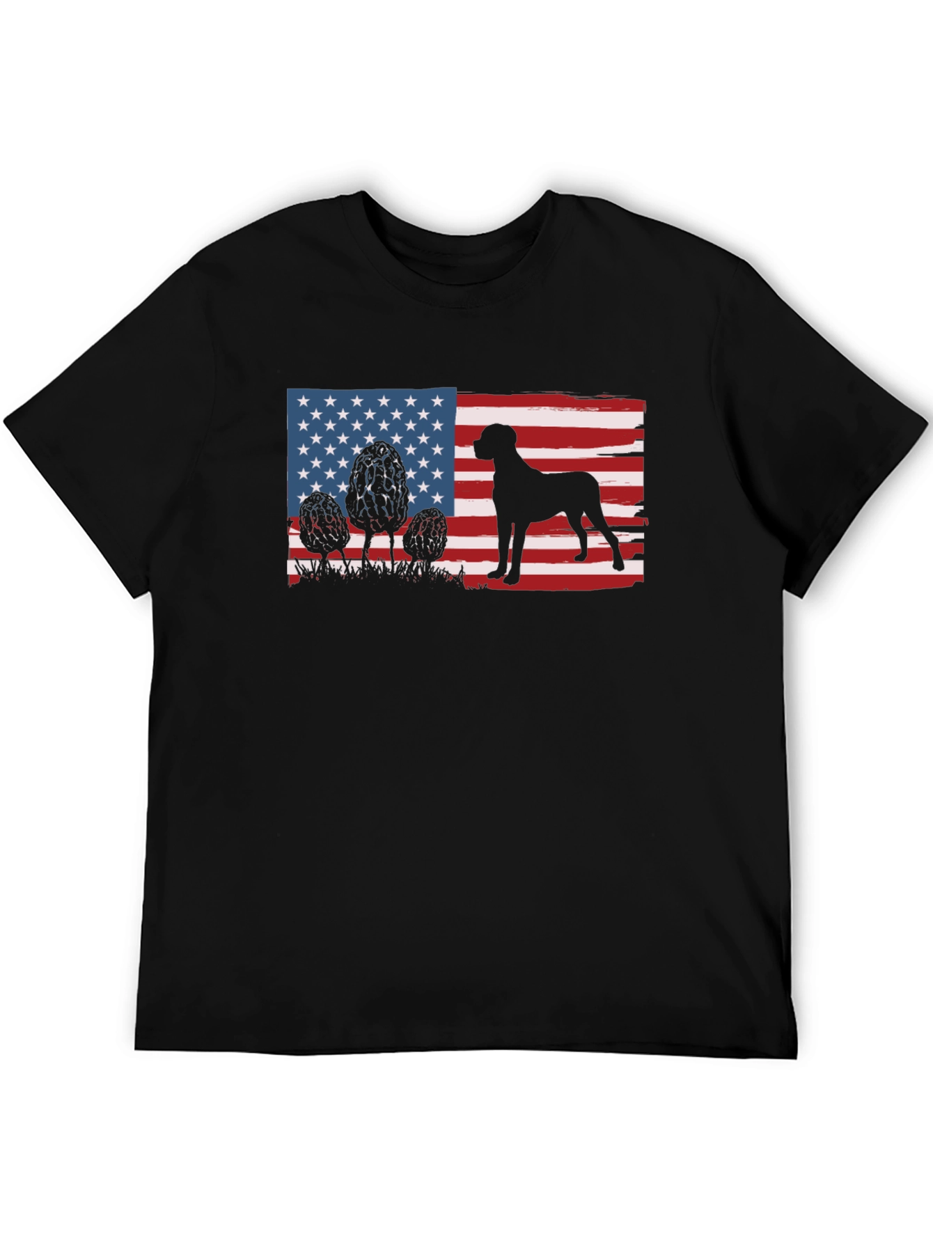 American Dog Flag Graphic Tee - Patriotic Style