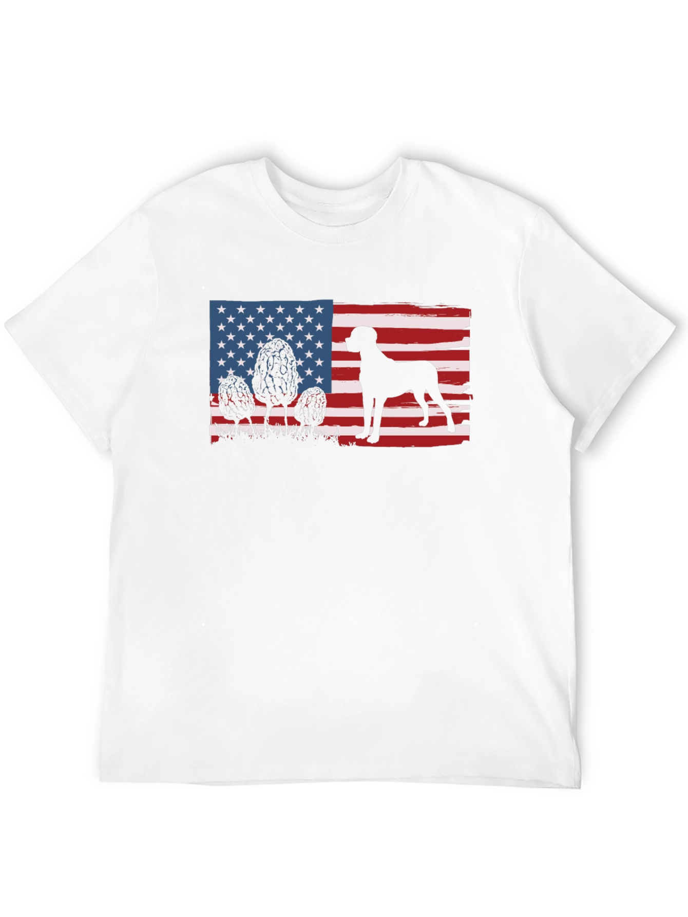 American Dog Flag Graphic Tee - Patriotic Style