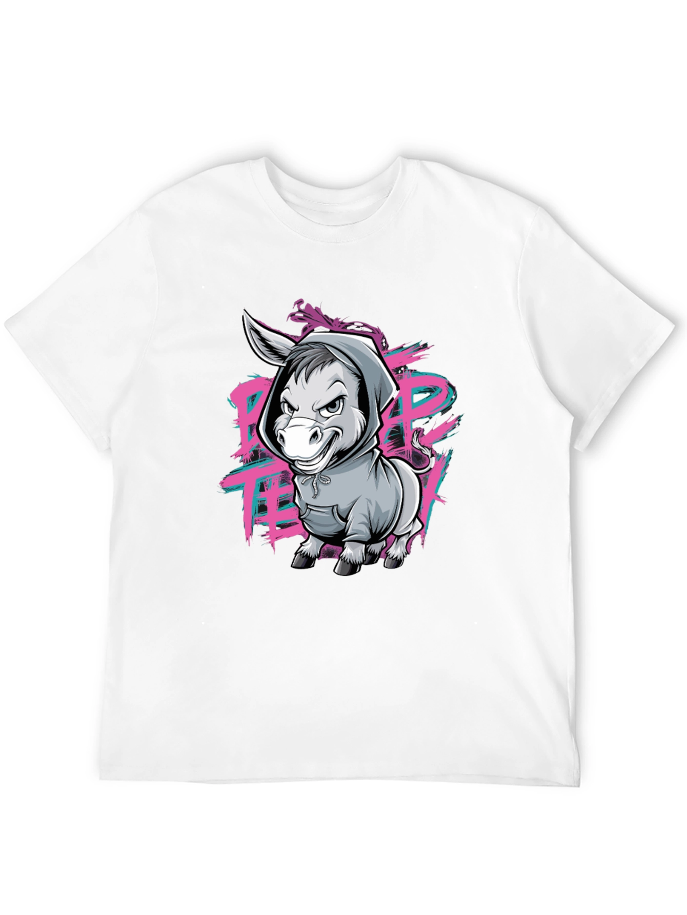 Cool Donkey Graphic Print Black T-Shirt