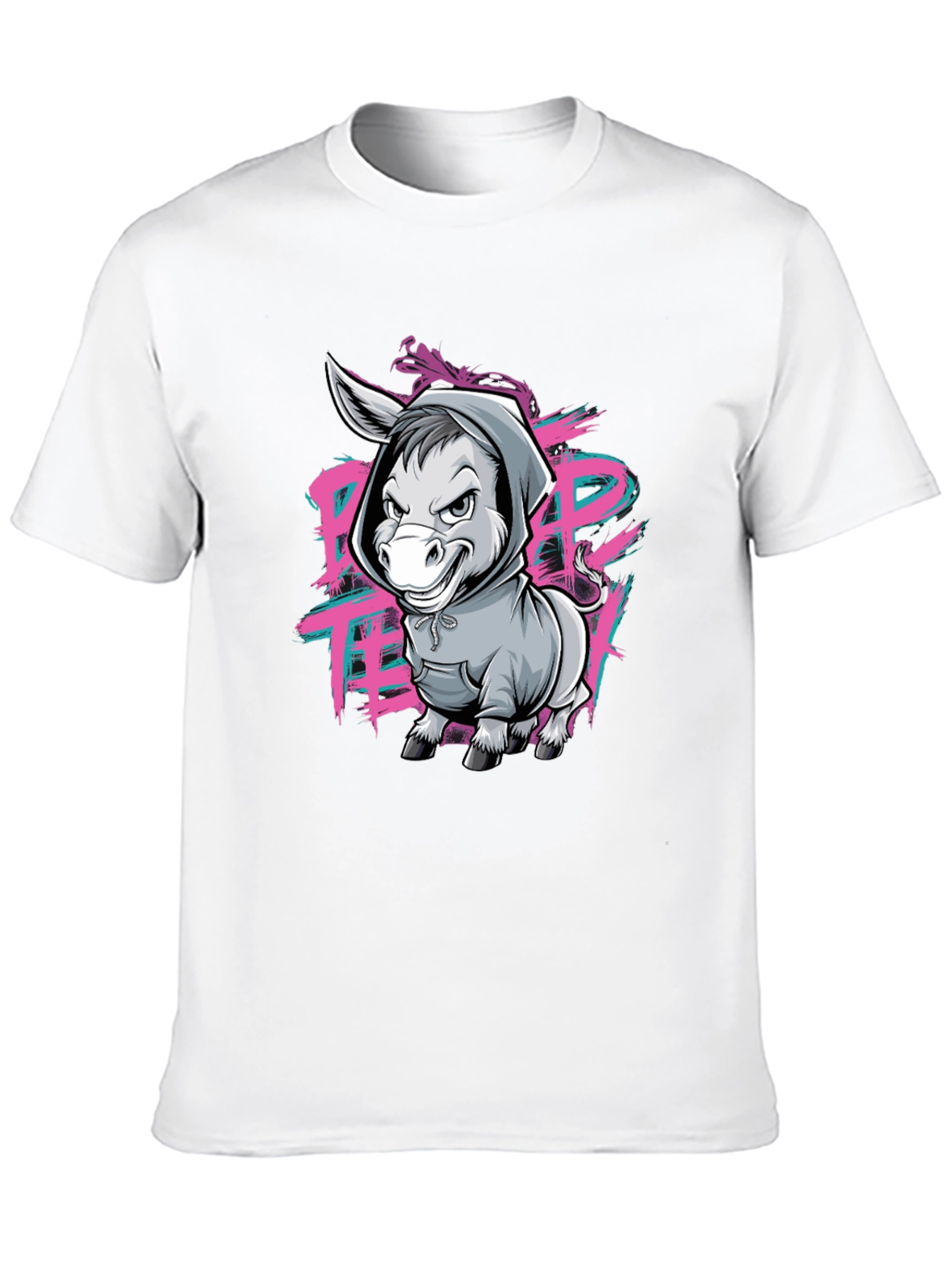 Cool Donkey Graphic Print Black T-Shirt