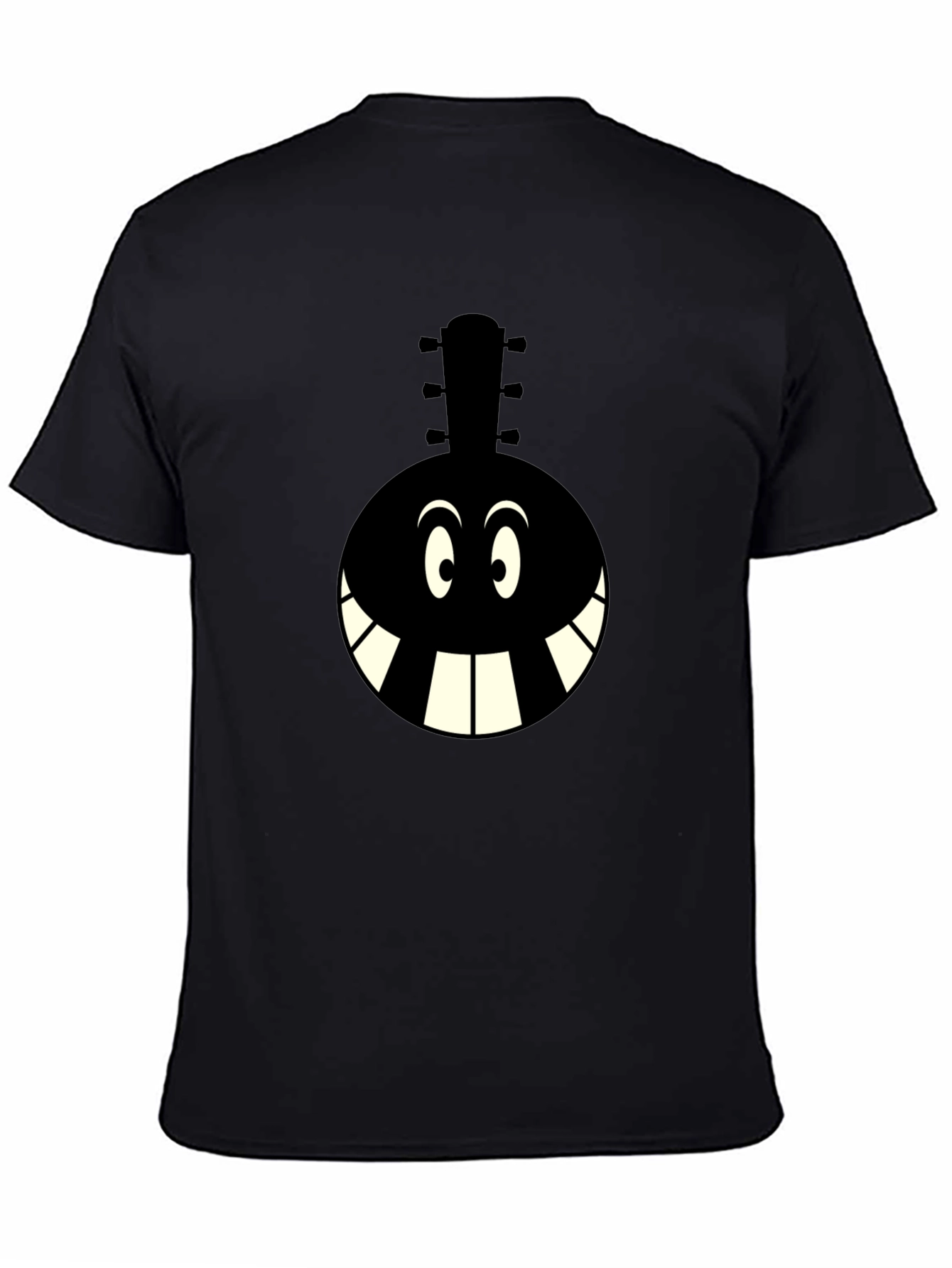Cartoon Instrument Graphic T-Shirt - Black