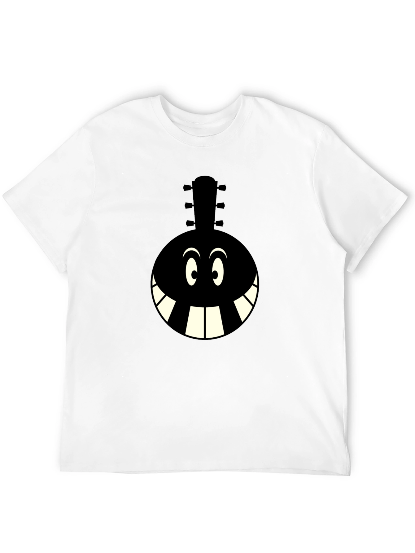 Cartoon Instrument Graphic T-Shirt - Black