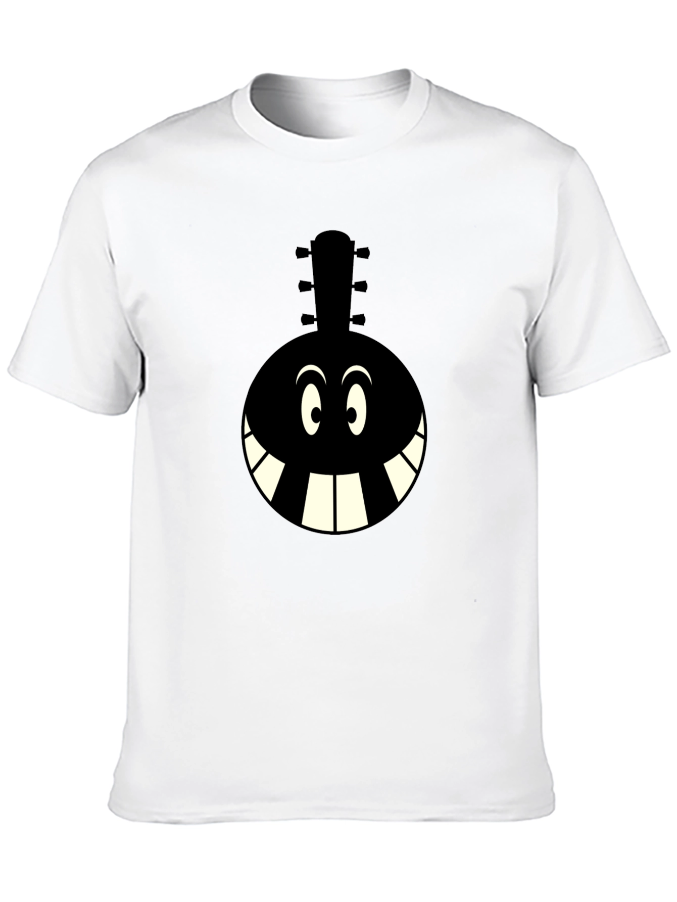 Cartoon Instrument Graphic T-Shirt - Black