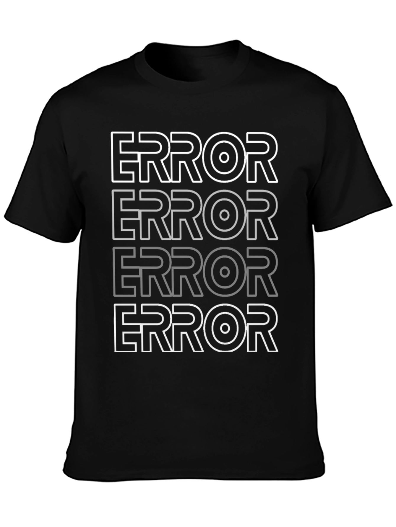 ERROR Graphic Print Black T-Shirt