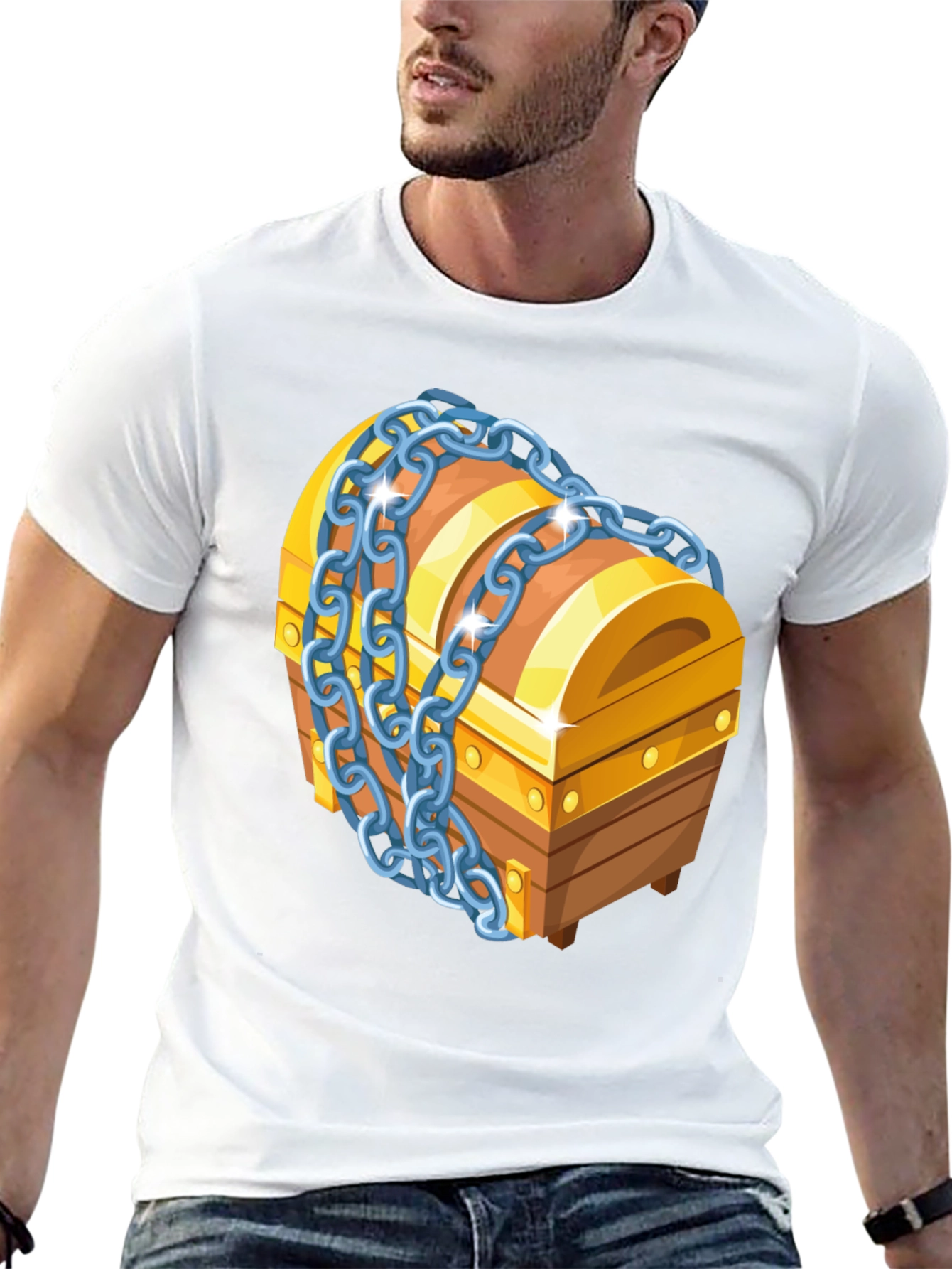 Treasure Chest Graphic T-Shirt - Novelty Design Tee