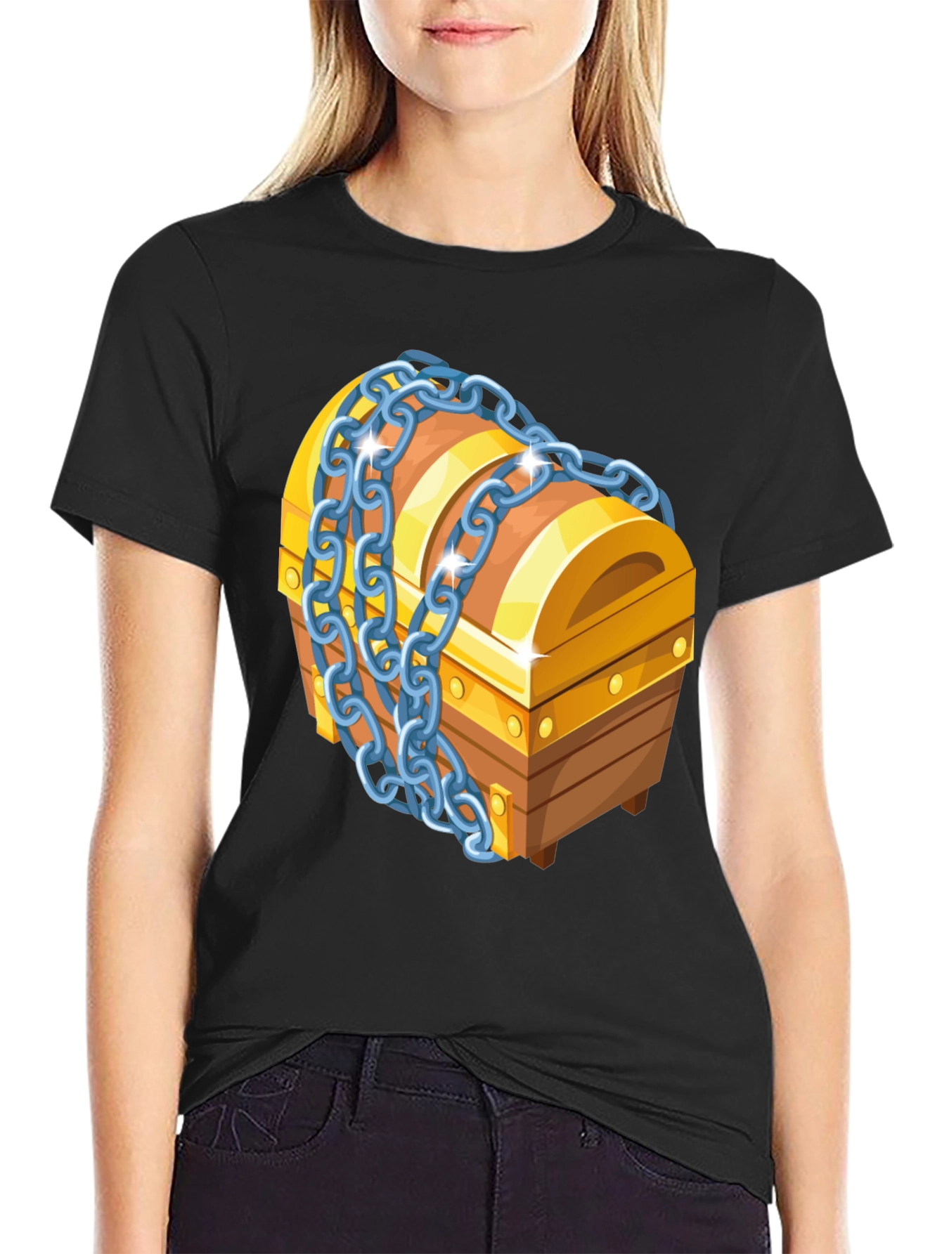 Treasure Chest Graphic T-Shirt - Novelty Design Tee