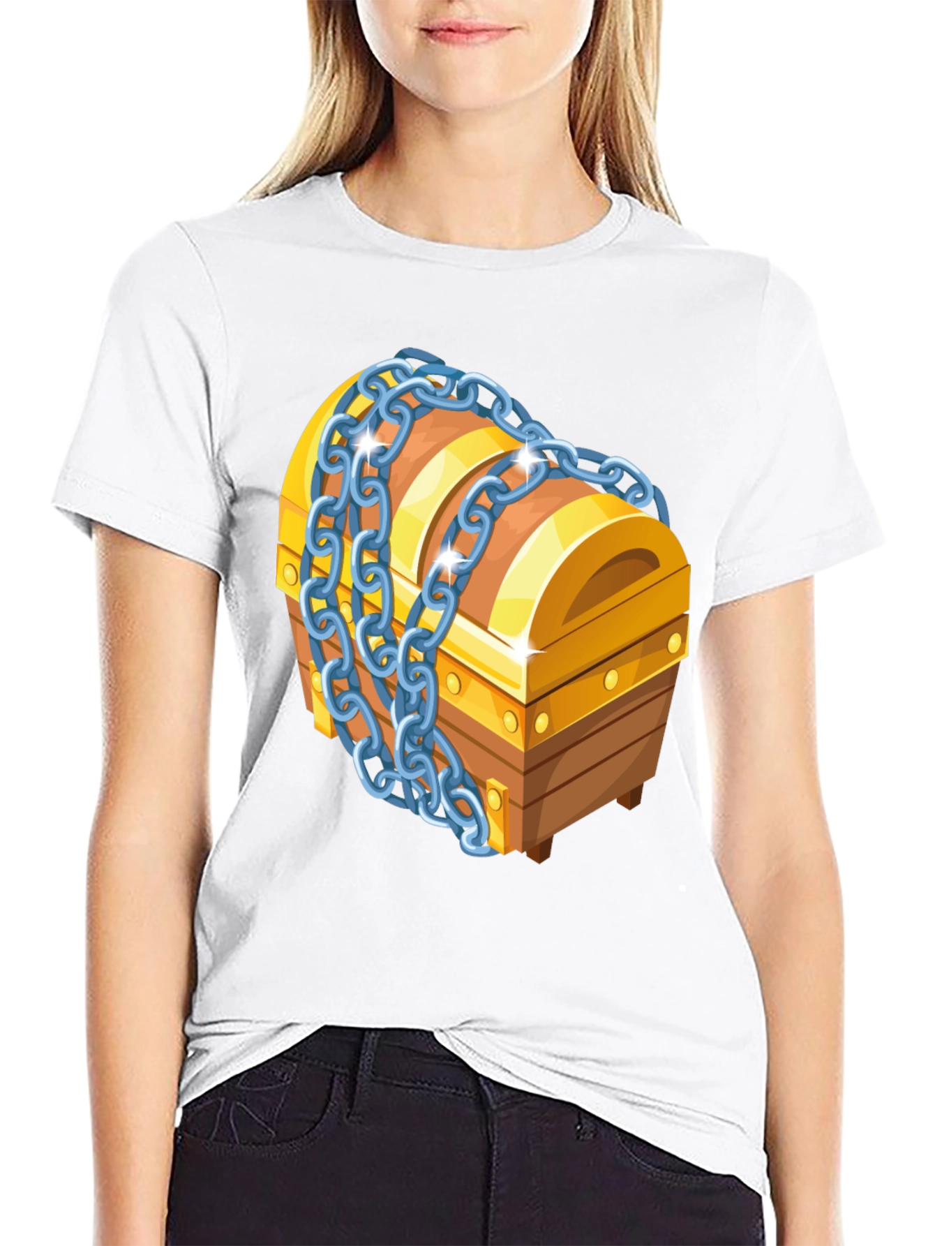Treasure Chest Graphic T-Shirt - Novelty Design Tee