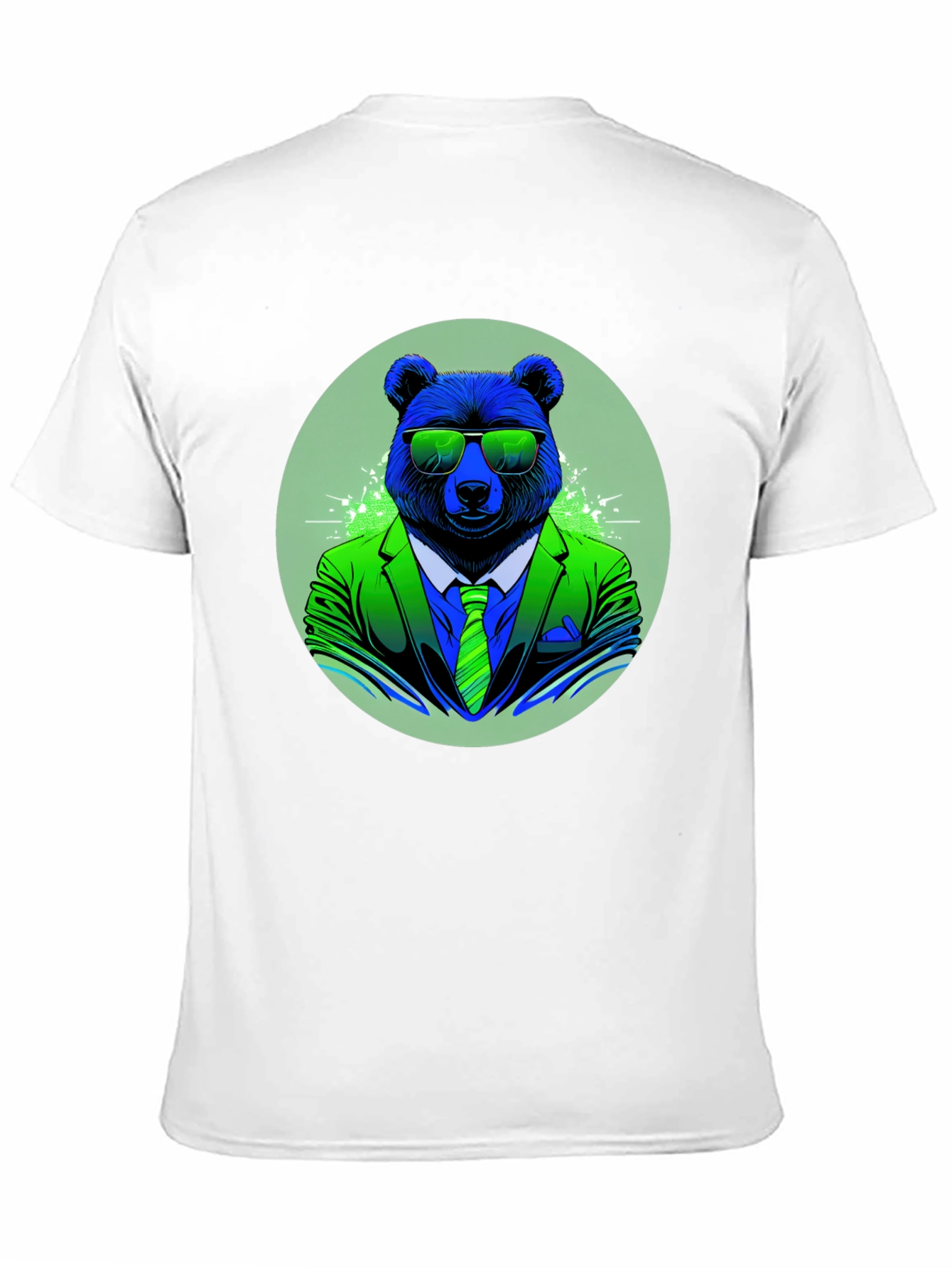 Bear in Suit Graphic T-Shirt - Black