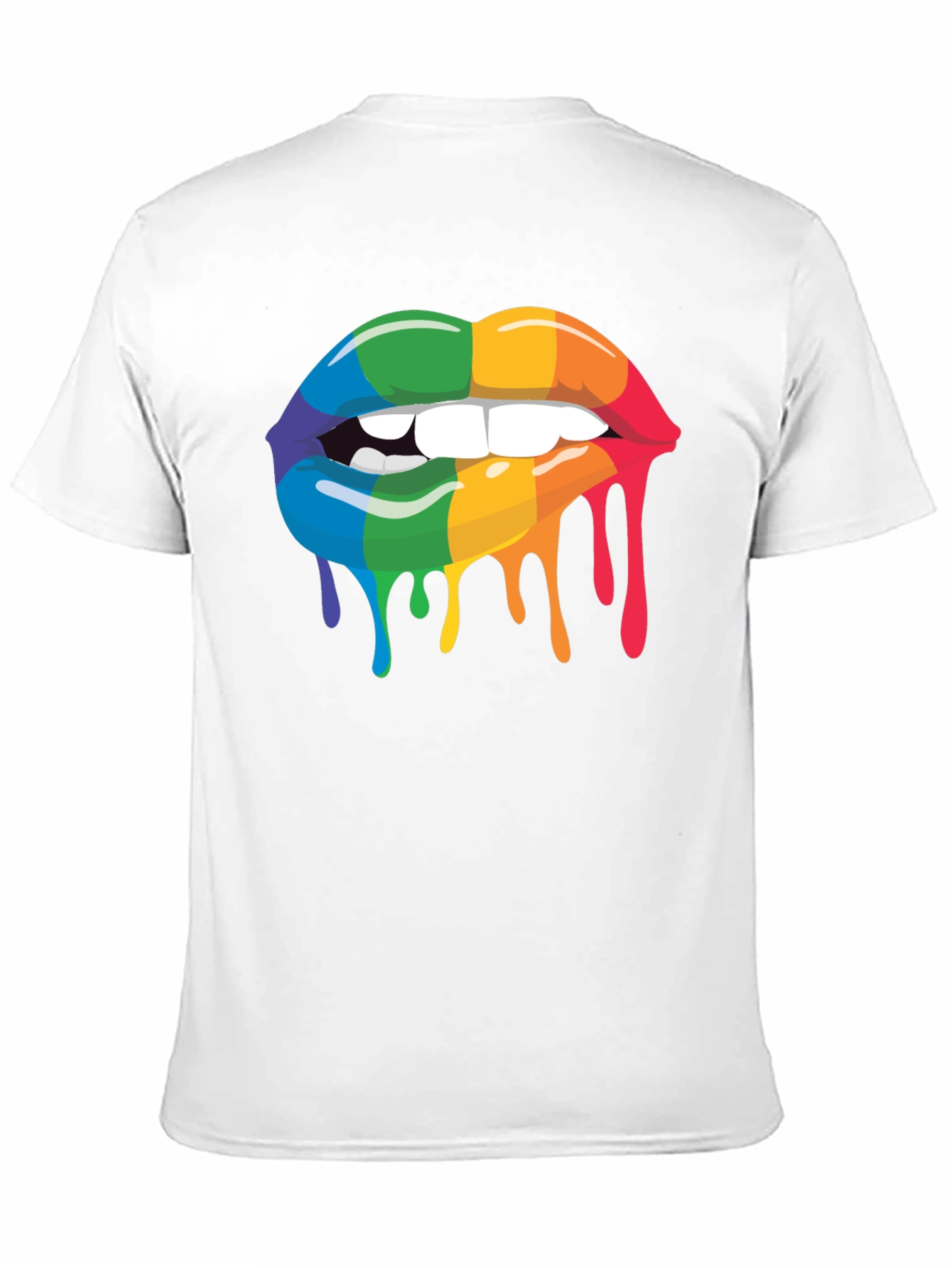 Rainbow Lips Graphic Tee - Black Cotton Blend