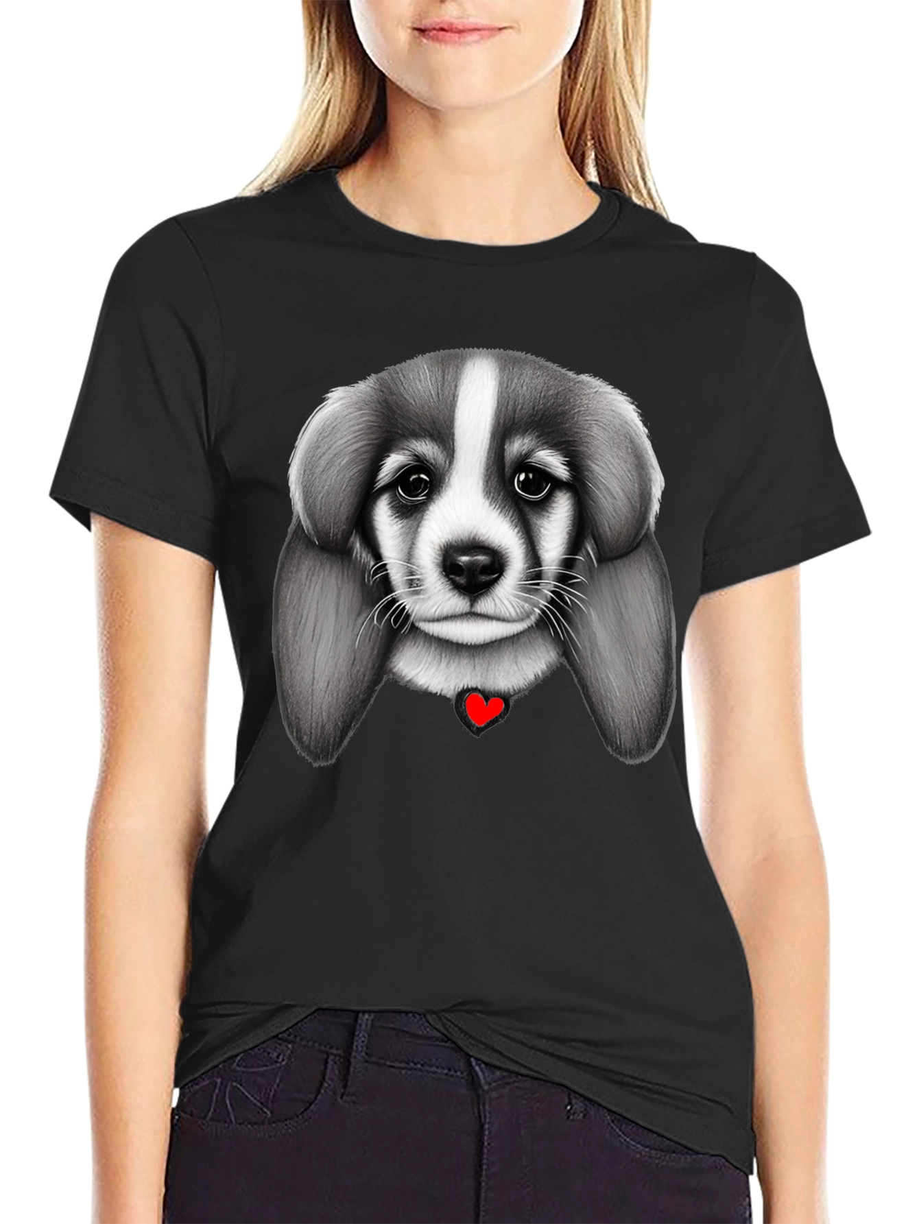 Puppy Love Black T-Shirt