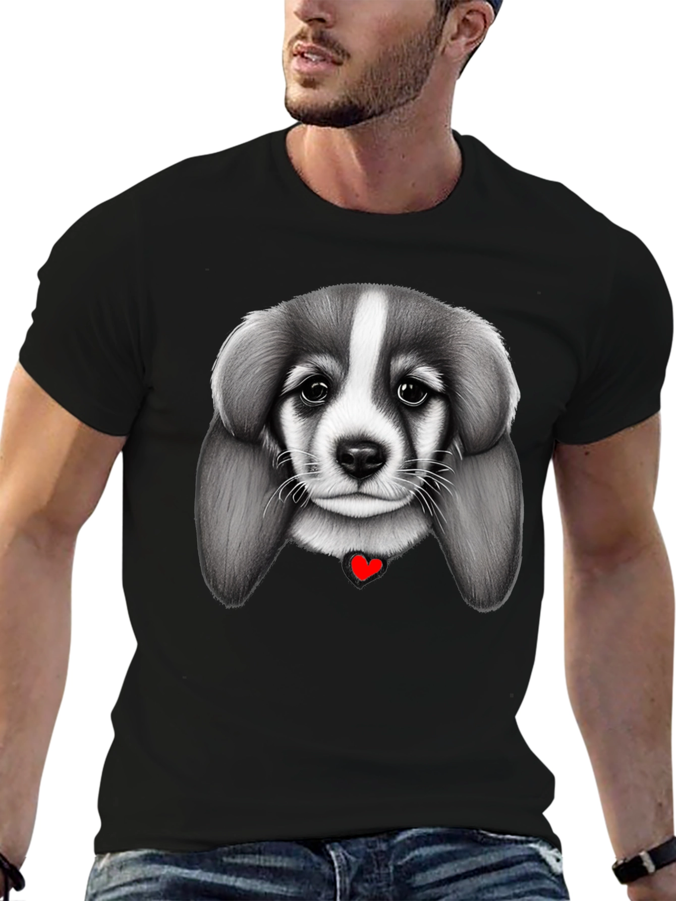 Puppy Love Black T-Shirt