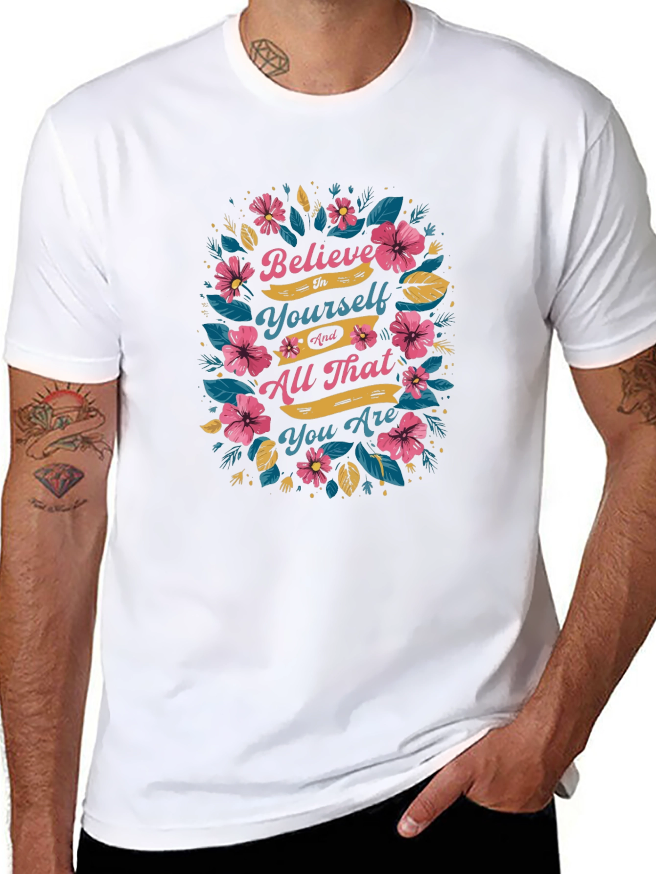 Believe In Yourself Floral Graphic Tee