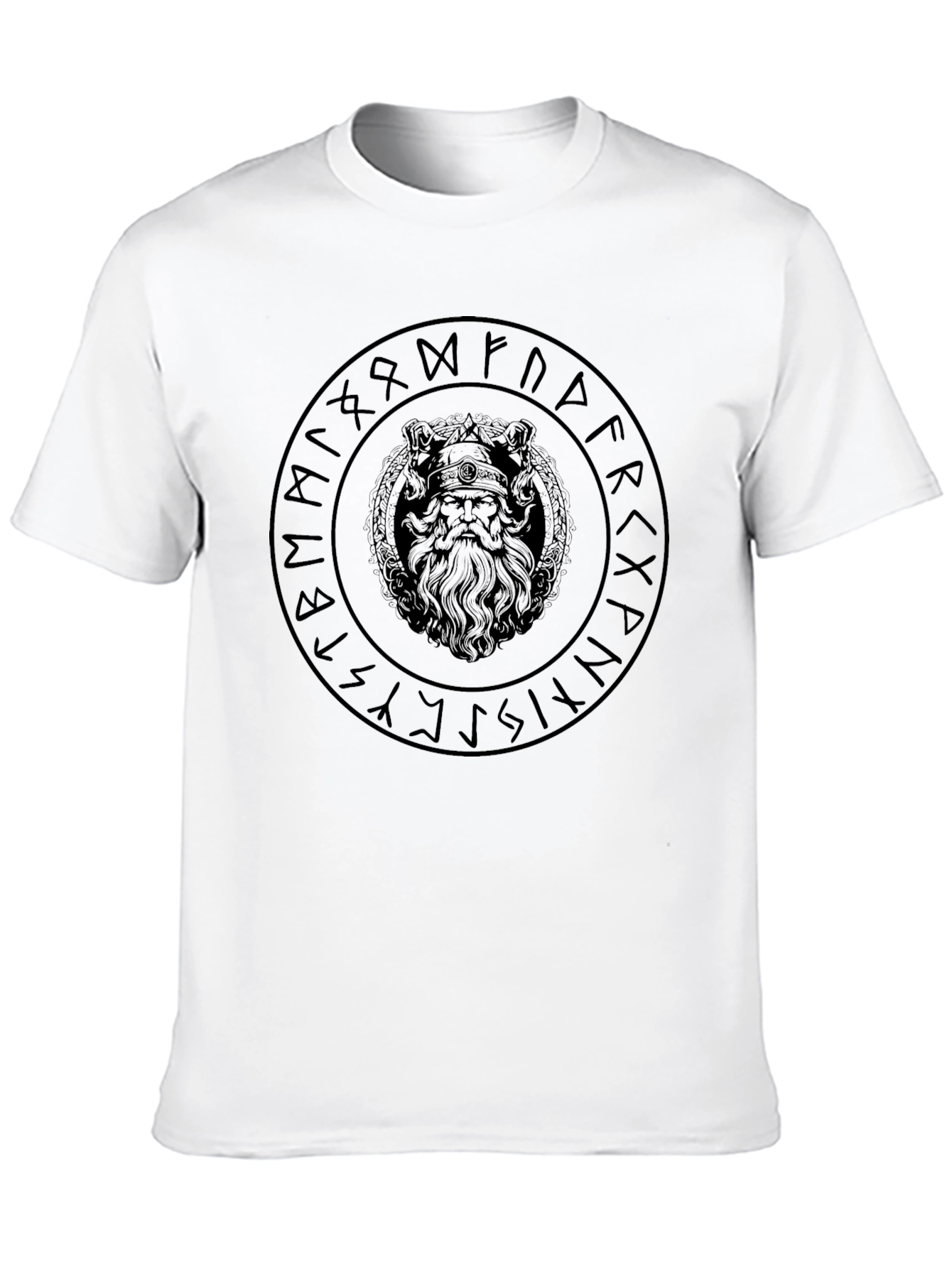 Viking Rune Circle Graphic T-Shirt - Black