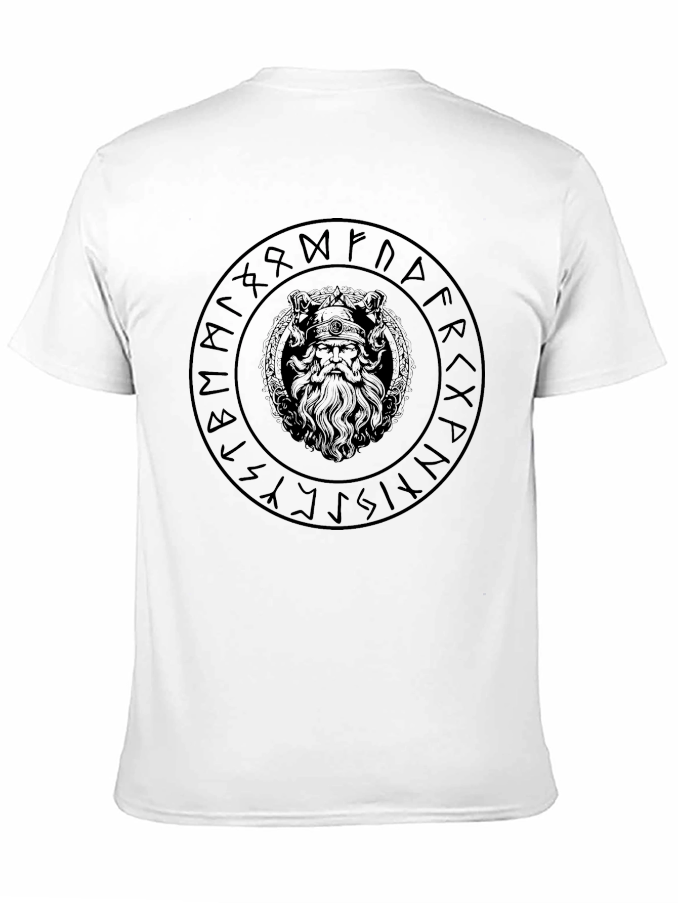 Viking Rune Circle Graphic T-Shirt - Black