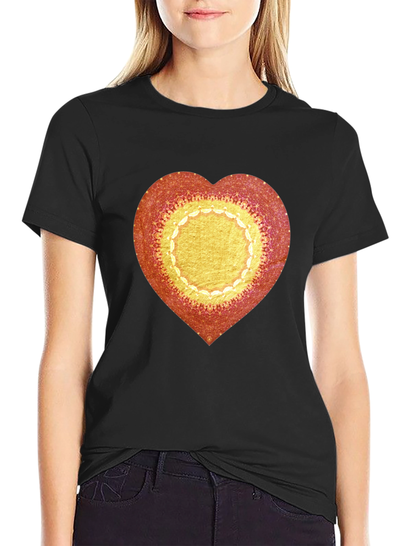 Heart Mandala Graphic Tee - Stylish Casual Wear