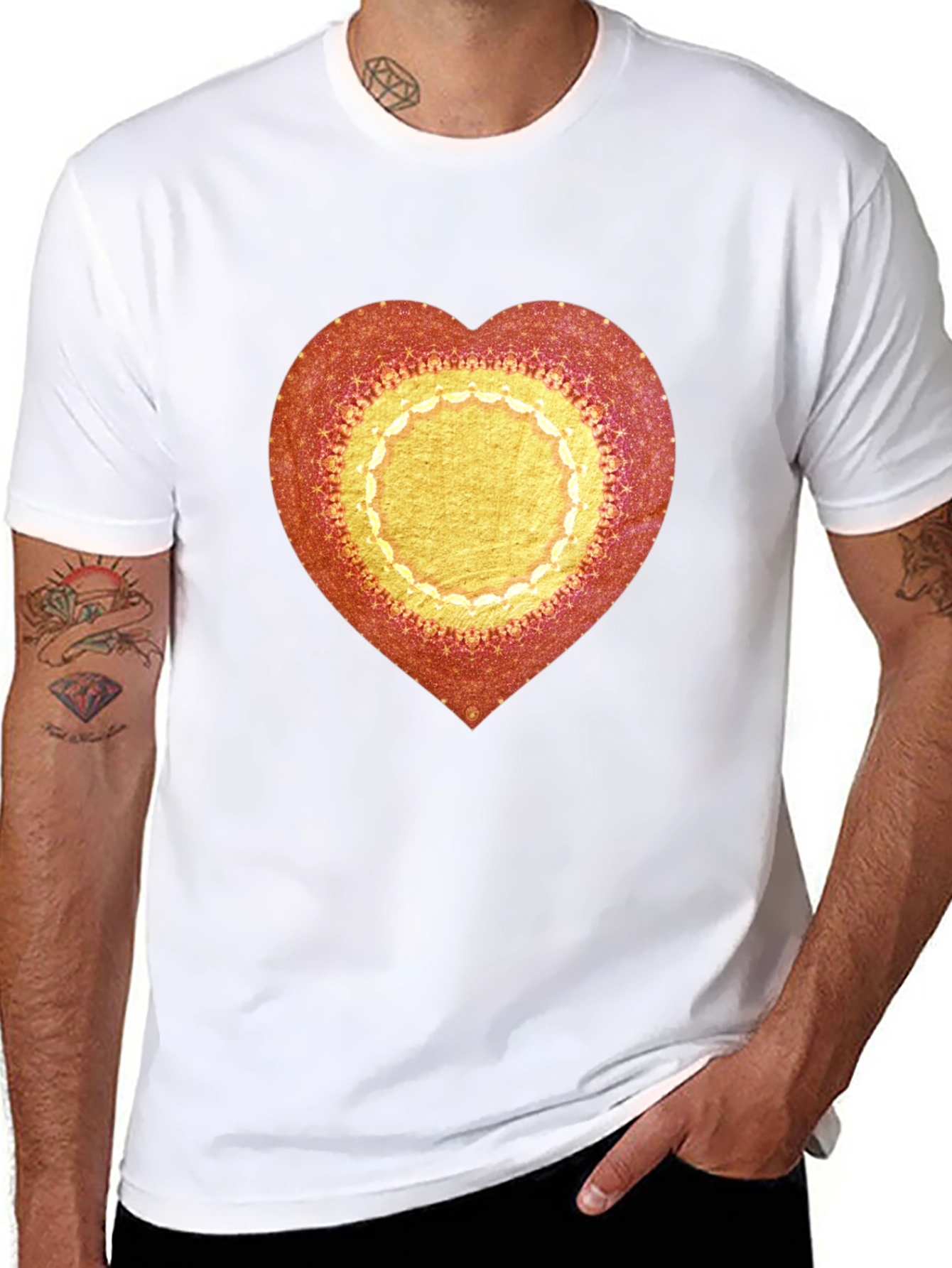 Heart Mandala Graphic Tee - Stylish Casual Wear