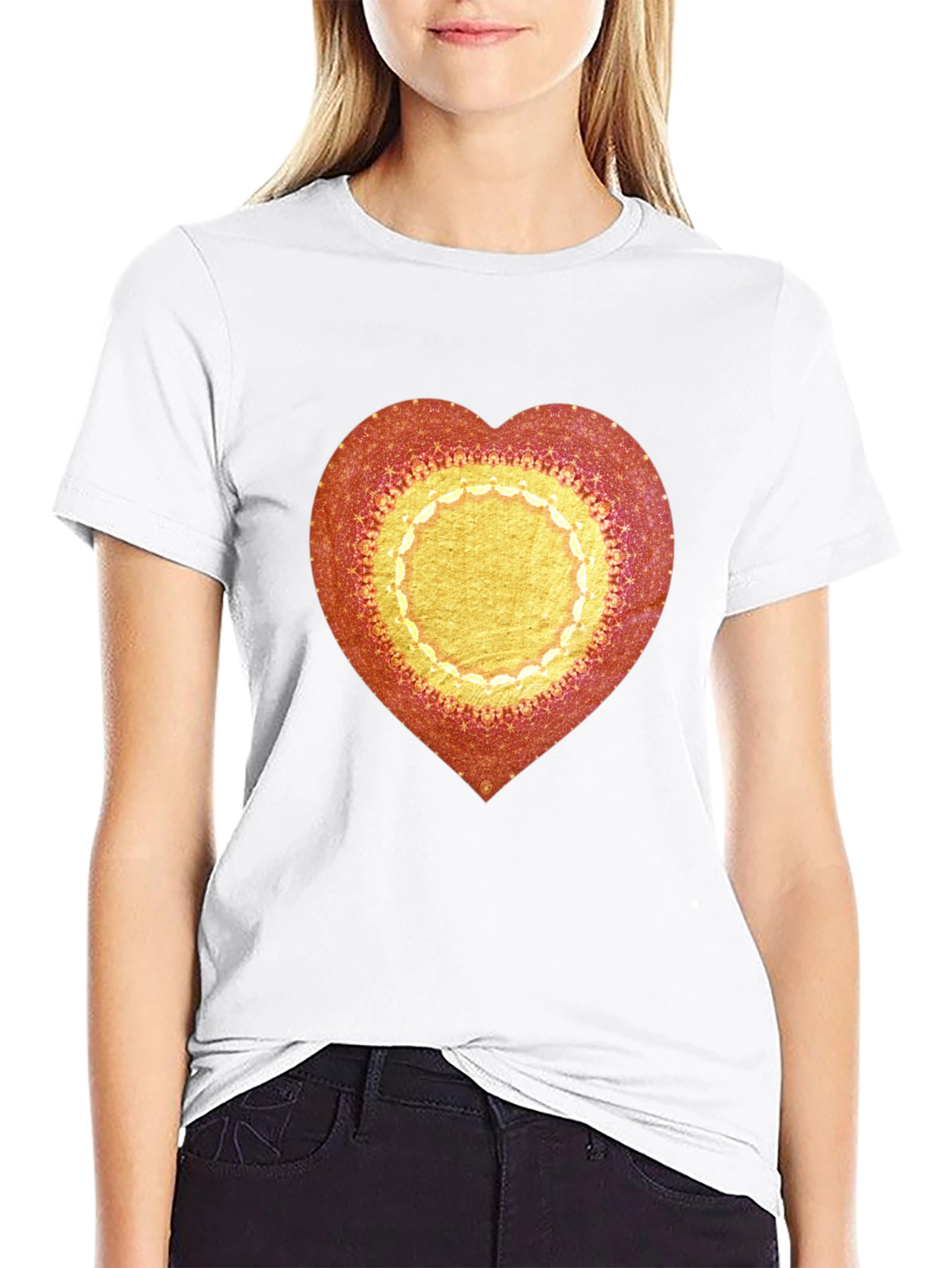 Heart Mandala Graphic Tee - Stylish Casual Wear