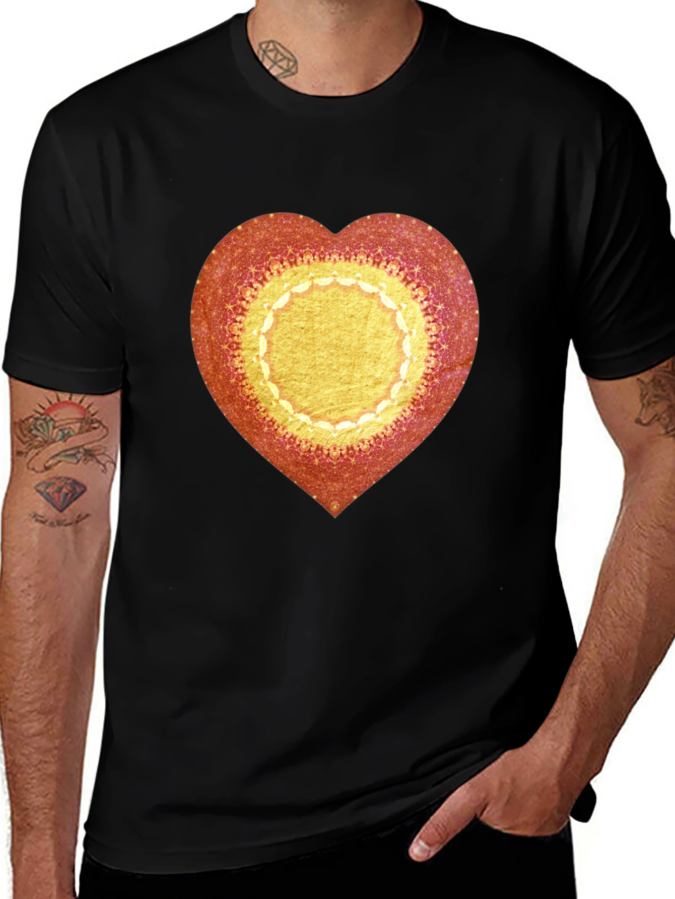 Heart Mandala Graphic Tee - Stylish Casual Wear