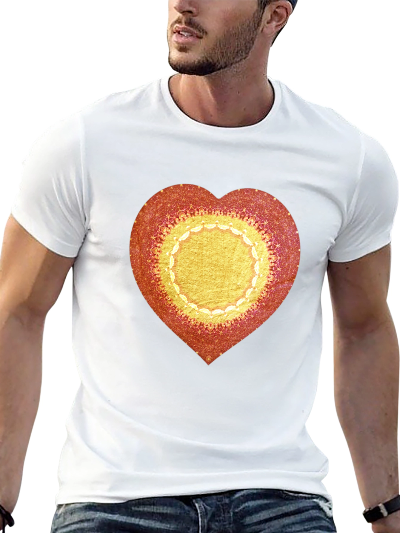 Heart Mandala Graphic Tee - Stylish Casual Wear