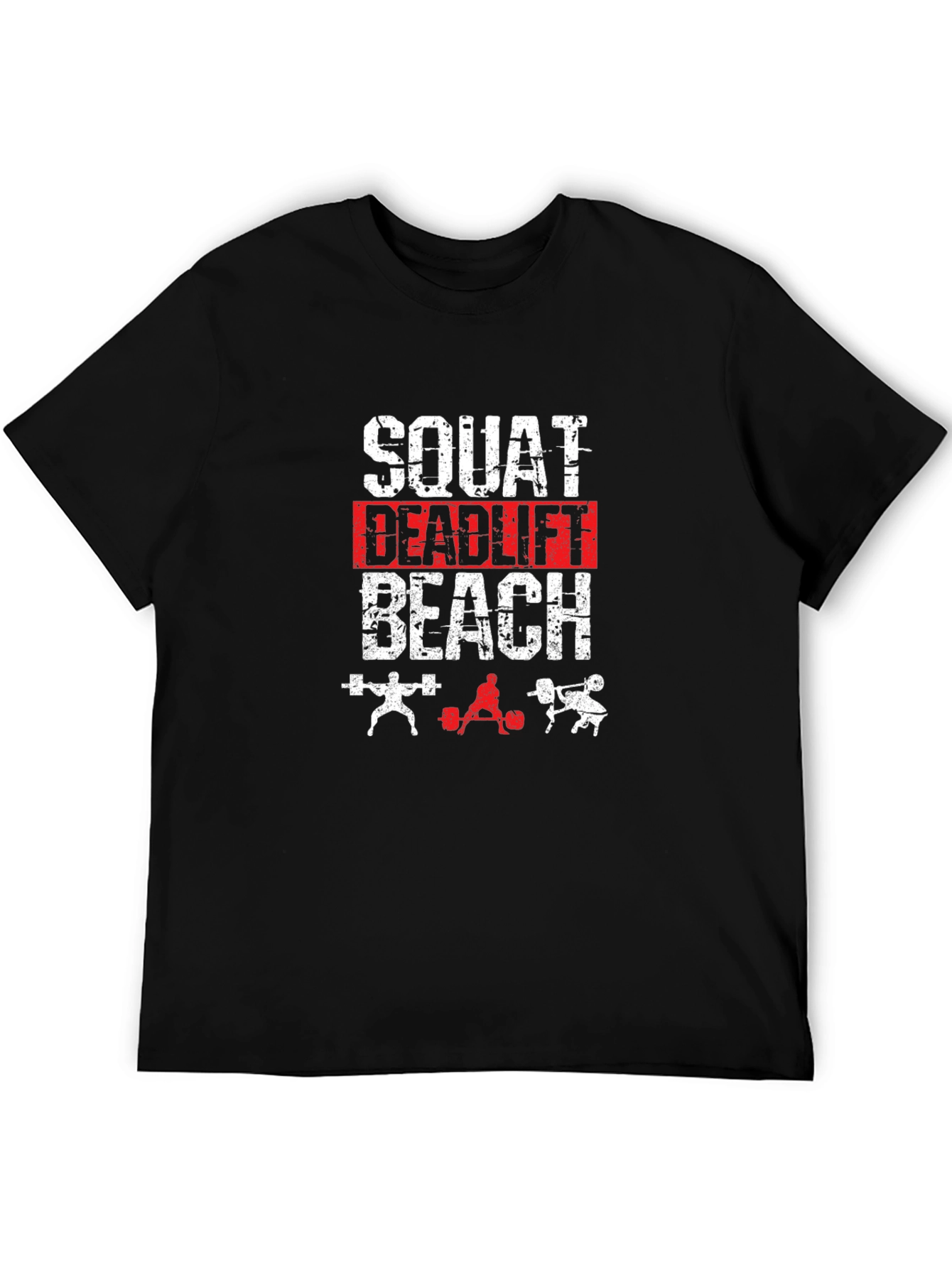 Squat Deadlift Beach Black T-Shirt